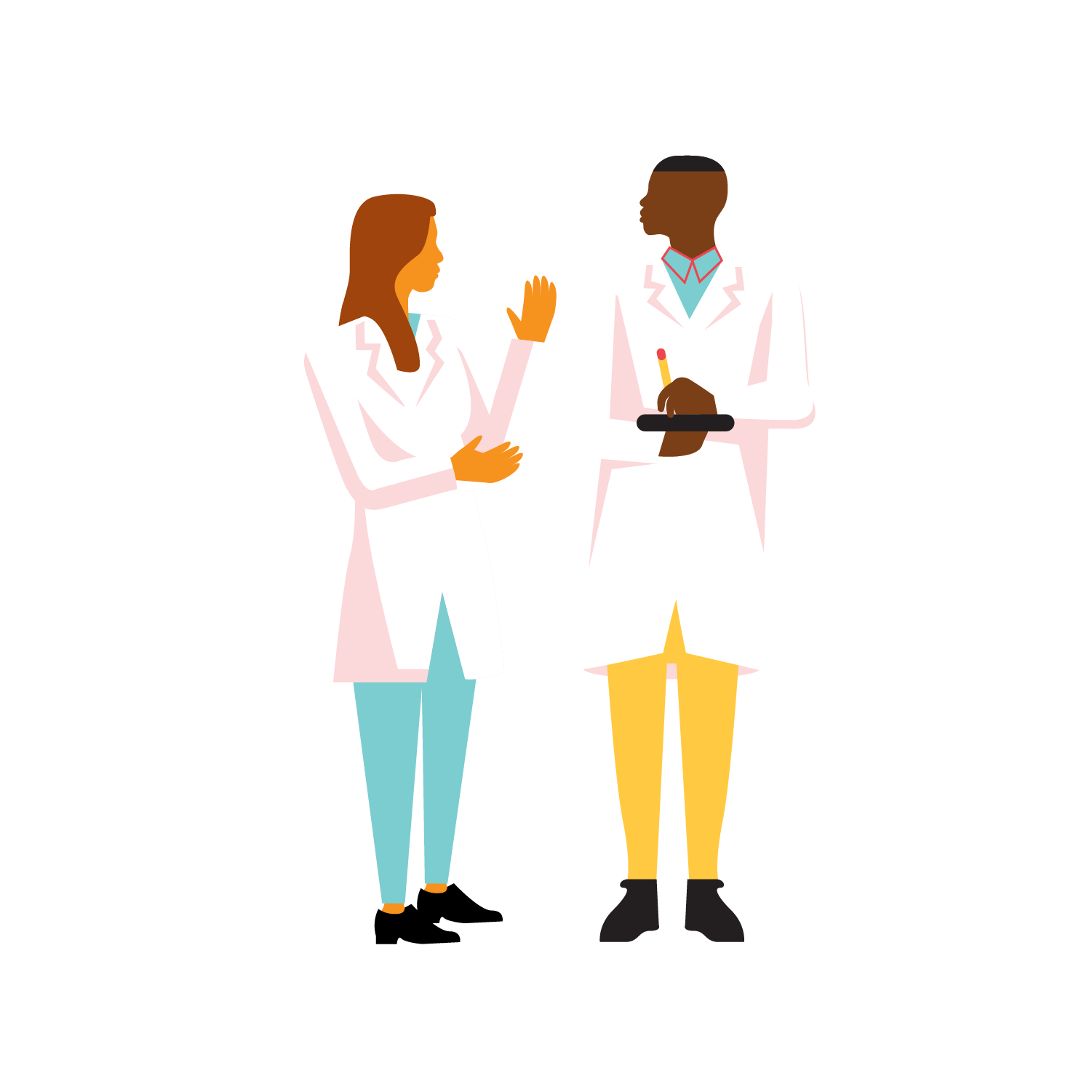 Illustration: POC medical professionals, man and woman