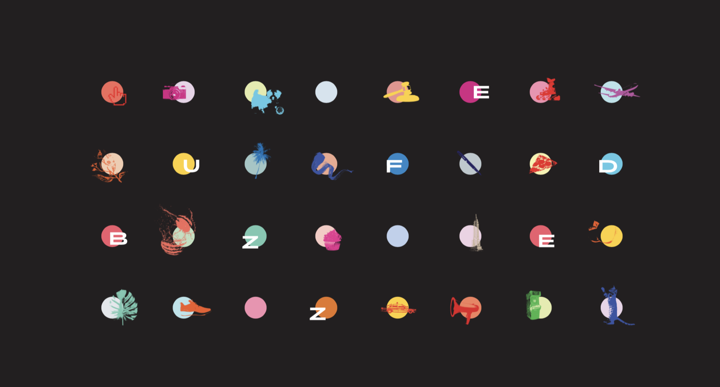 This "Easter Egg" piece is composed of different bright pops that each relate to an element of BuzzFeed history. So as you wait for the elevators, you can examine the abstract work and find meaning before the doors open. Nike sneakers, exploding wate