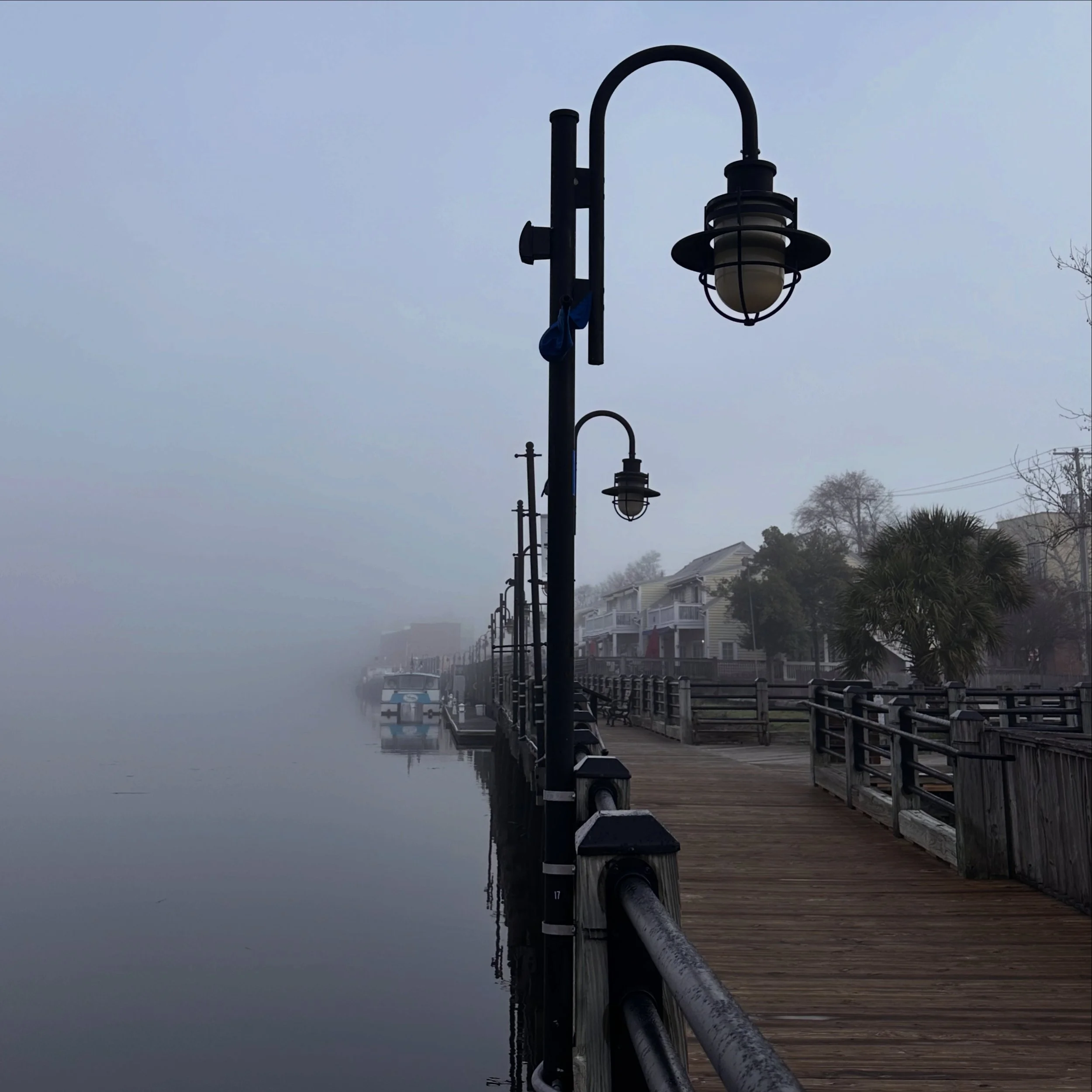 Riverwalk in the Fog. Wilmington, Nc