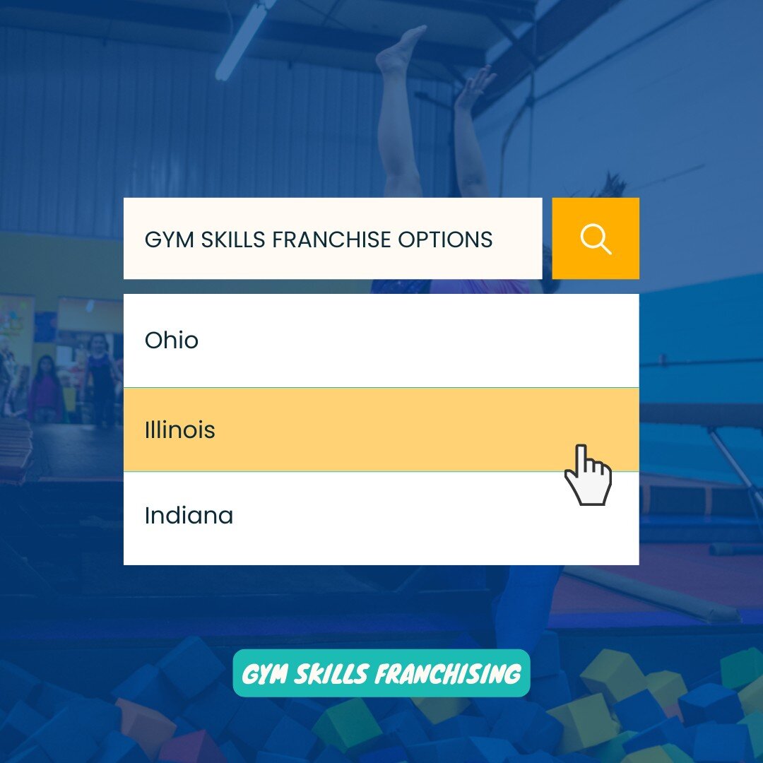 Interested in owning your own Gym Skills?

Take a look at some promising areas in Illinois.

Learn more at GymSkillsFranchising.com

Email: Franchising@GymSkills.com

Call: 614.571.1220

#GymSkills #Franchising #Gymnastics #illinois