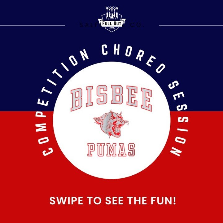 Choreo season continues and our newest squad is @bisbee_cheer! We had so much fun (and sweat 😅) teaching you guys your new competition material. Can't wait for State! GO PUMAS!! ❤️