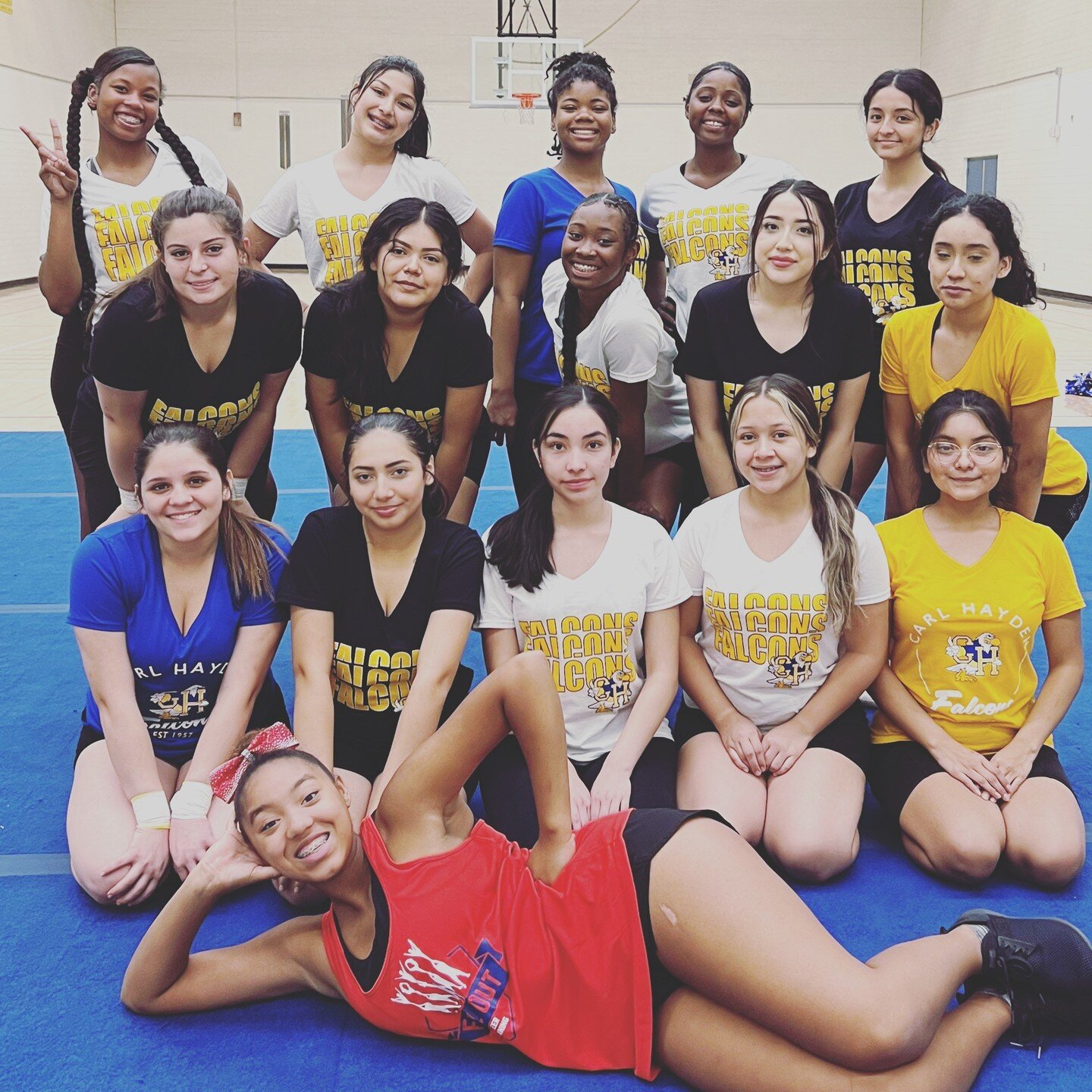 These Falcons put in WORK! So fun putting on a 2-day home camp for @chhs1957 cheerleaders. 💪🏽 From the sweat and soreness, to the fun, it was our honor to elevate your squad in every way! 💙💛