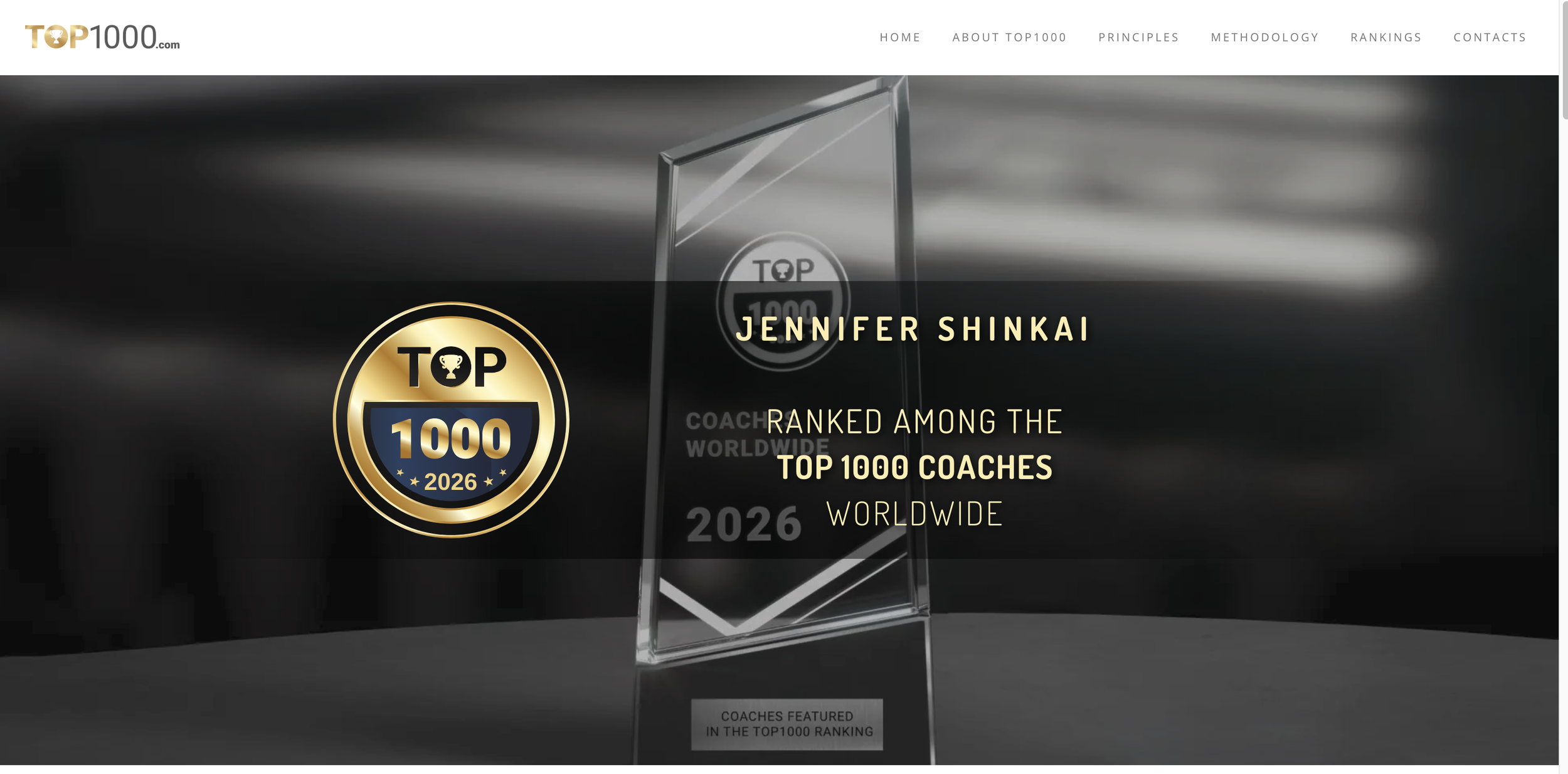 Jennifer Shinkai RANKED AMONG THE TOP 1000 COACHES Worldwide