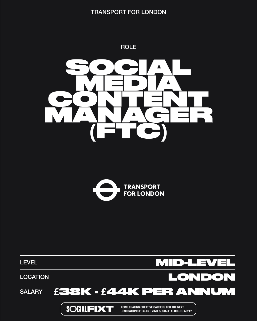 Social Media Content Manager, TRANSPORT FOR LONDON (TFL)