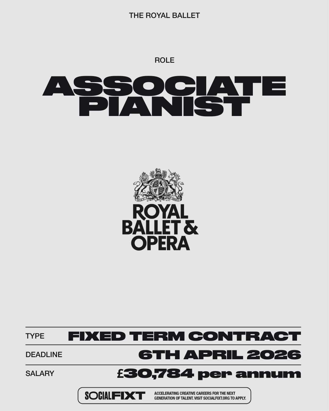 Associate Pianist, THE ROYAL BALLET 