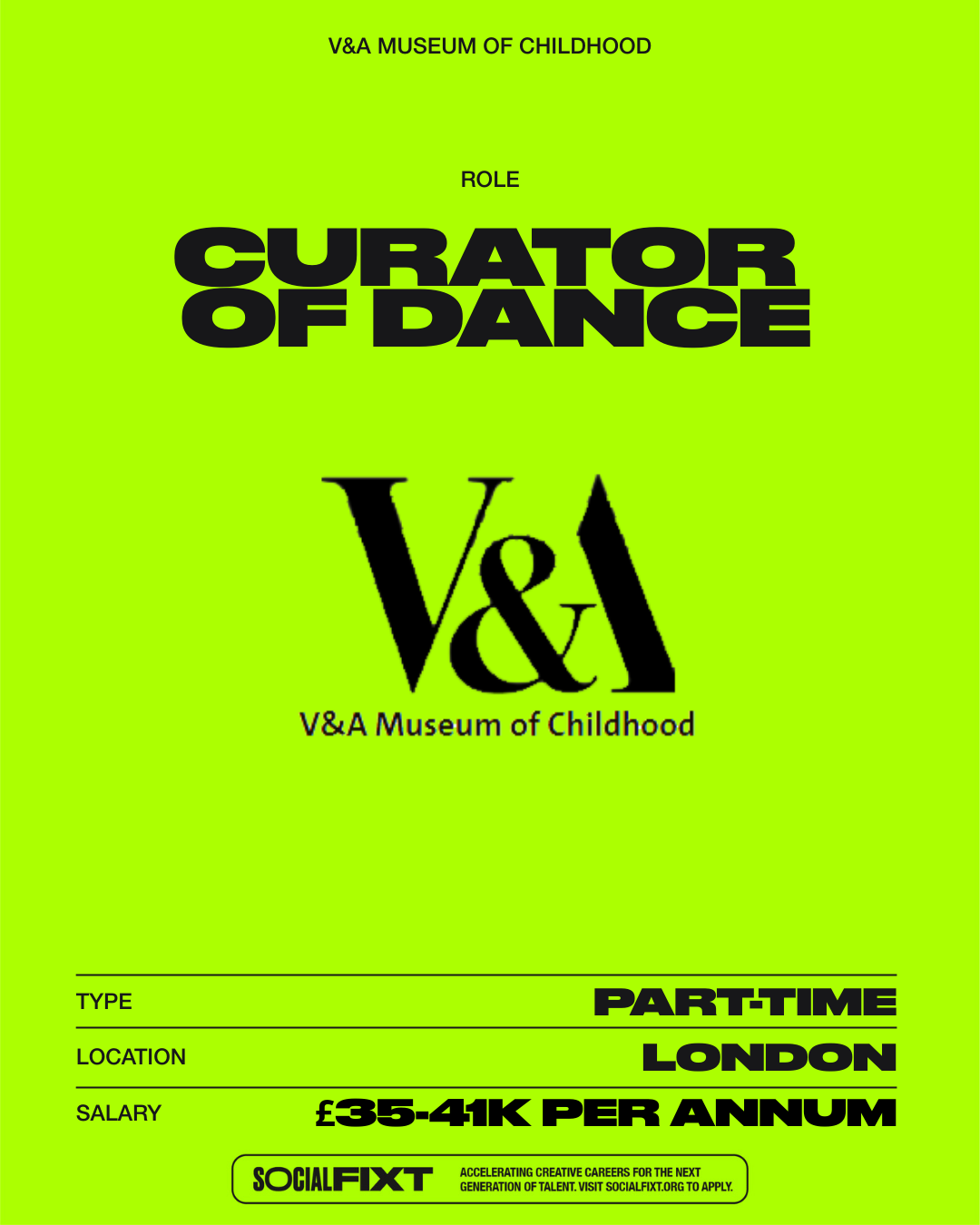 Curator of Dance, V&amp;A MUSEUM OF CHILDHOOD
