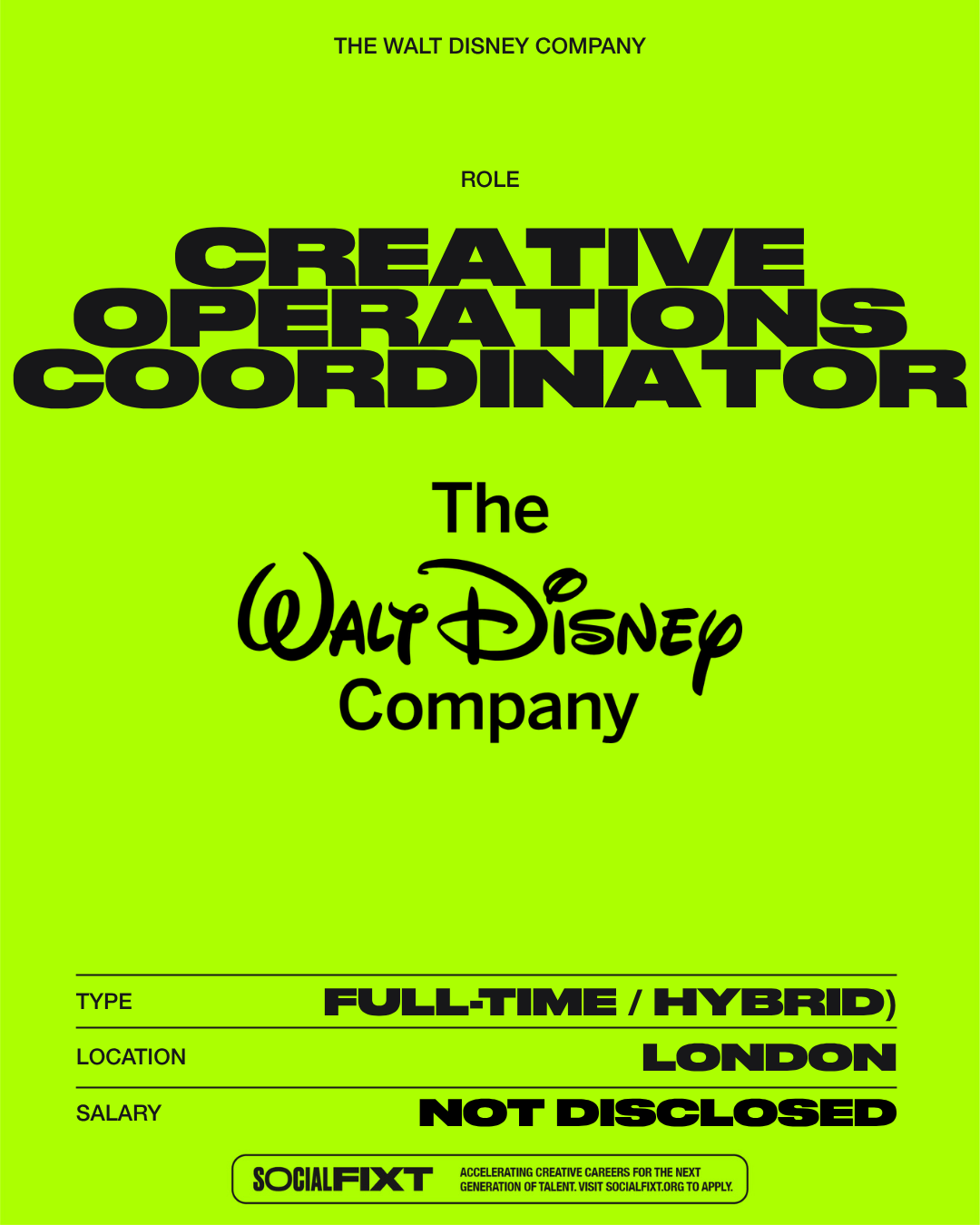 Creative Operations Coordinator, THE WALT DISNEY COMPANY