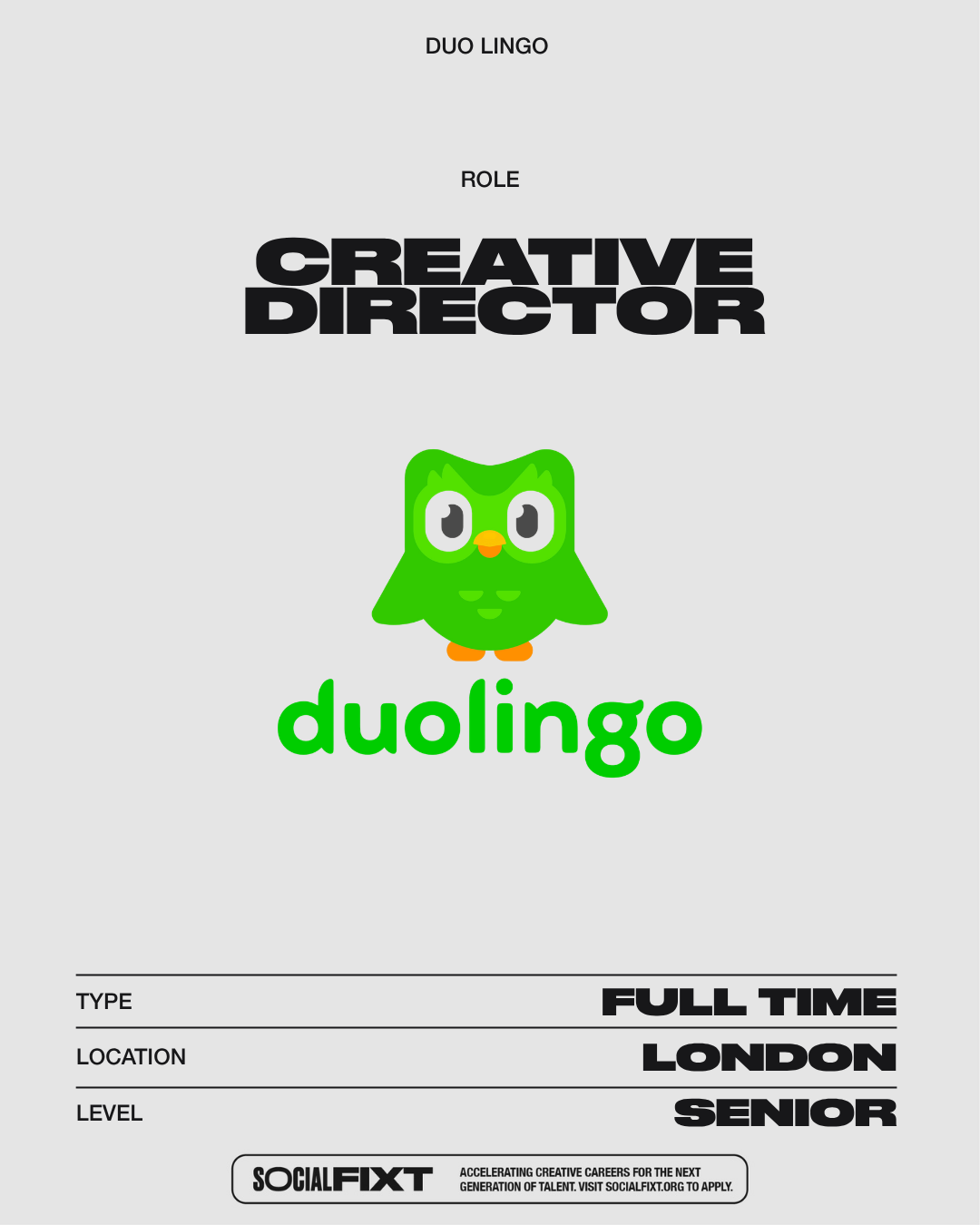 Creative Director, DUOLINGO 