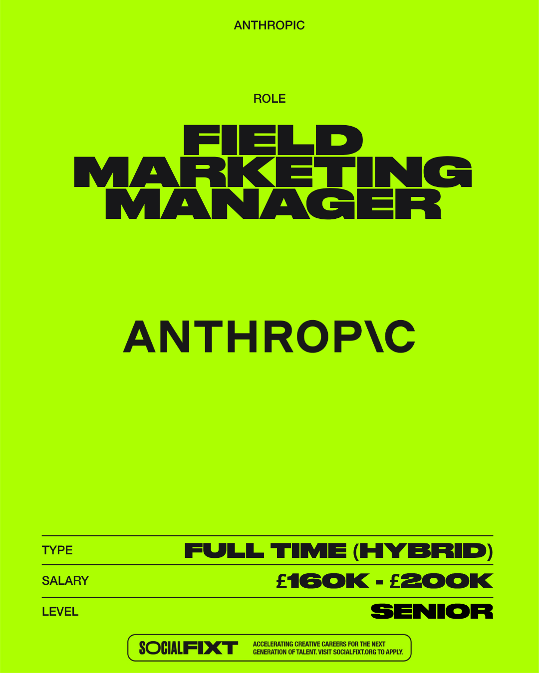 Field Marketing Manager, ANTHROPIC 