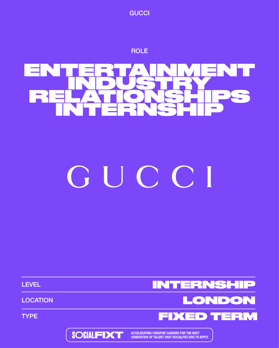 Entertainment Industry Relations Internship, GUCCI 