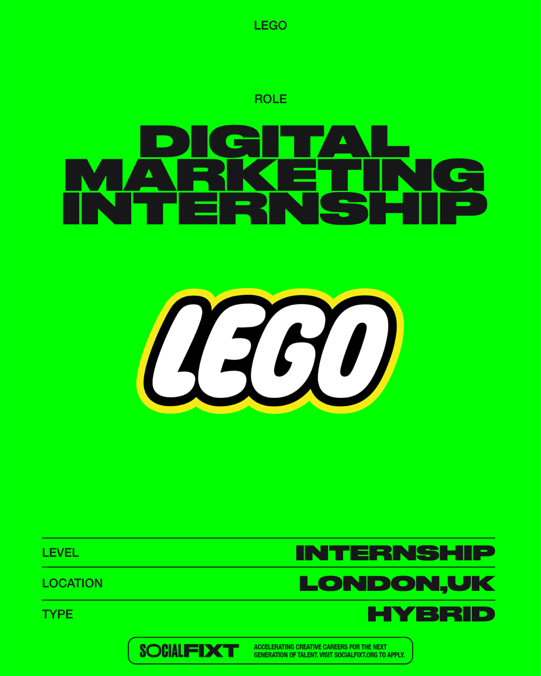 Digital Marketing Internship, LEGO 