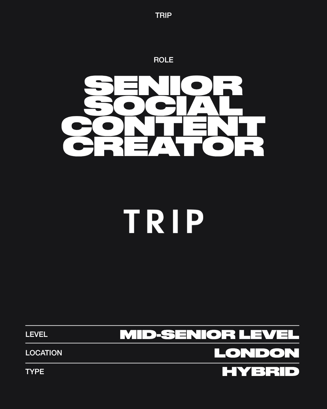 Senior Social Content Creator, TRIP 