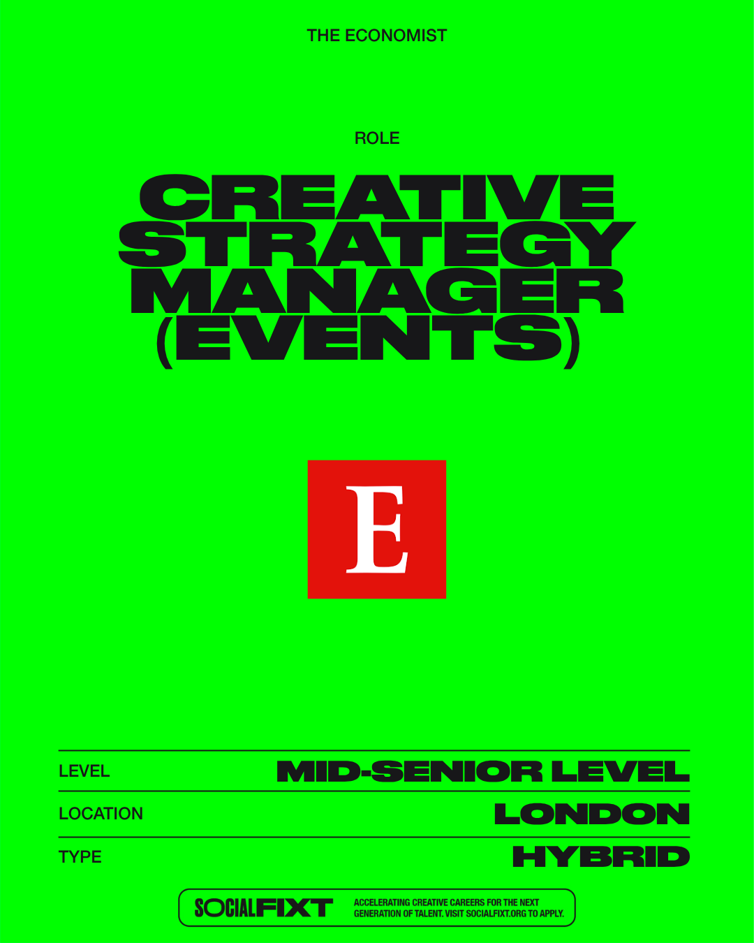 Creative Strategy Manager (events), THE ECONOMIST
