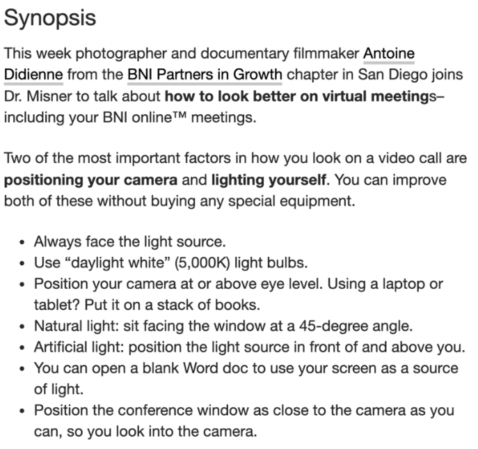 Antoine made an appearance on the wildly popular BNI podcast