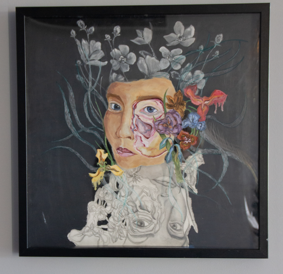 We prefer to stay on the surface, where we feel safe. Most relationships are artificial and distant. I was inspired by Juan Gatti while creating this piece. The colorless coat at the bottom is the unseen side of people, which avoids recognition. The
