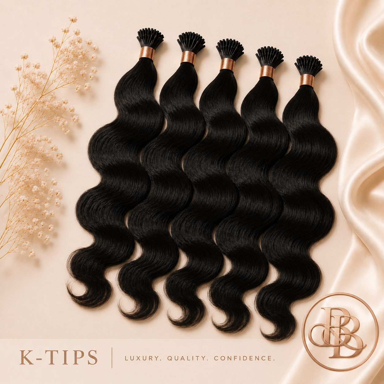 Luxurious Body Wave K-Tips – 16" Off Black, Grade A