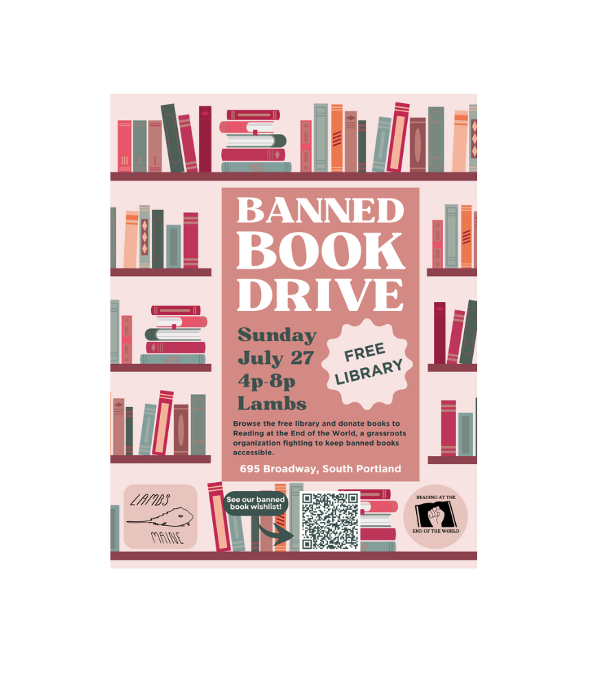 Reading at the End of the World (REW Library), a banned book and free library drive
