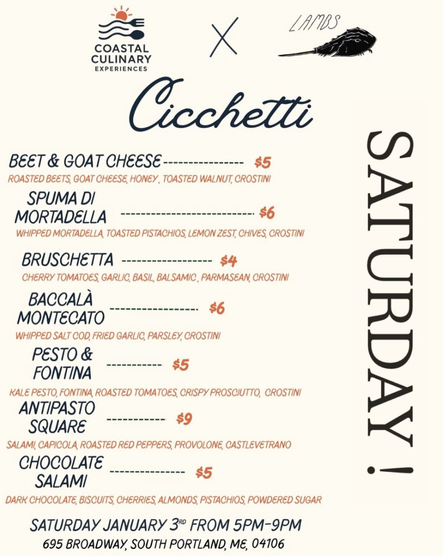 Food Popup at Lambs with Coastal Culinary Experiences !