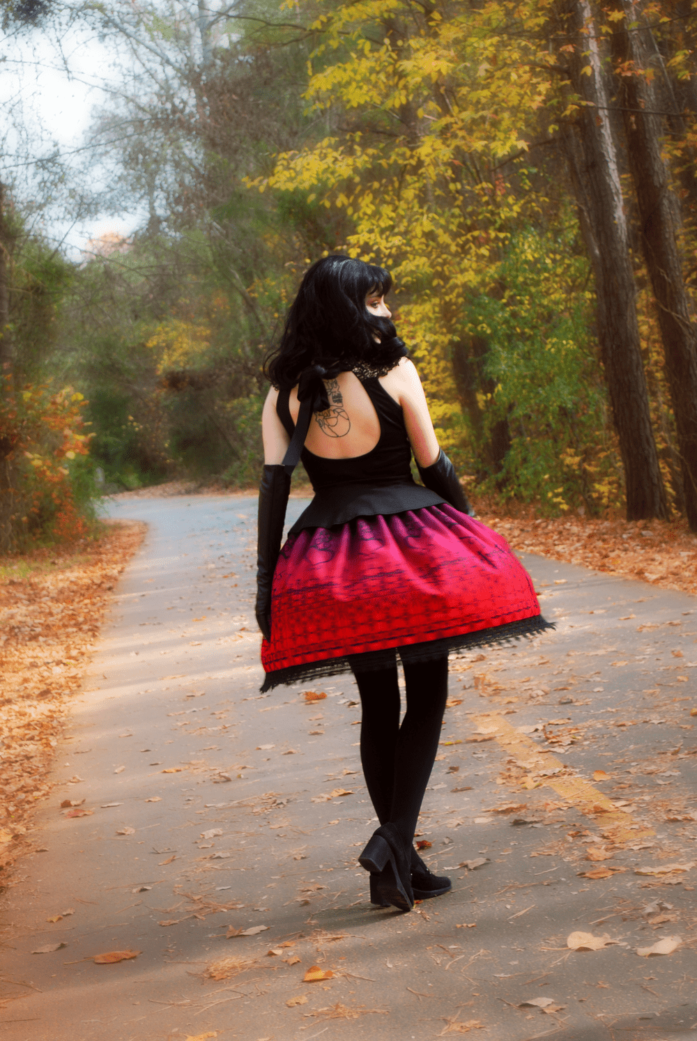 London Gate Monochrome Lolita Skirt with Pockets — Puvithel