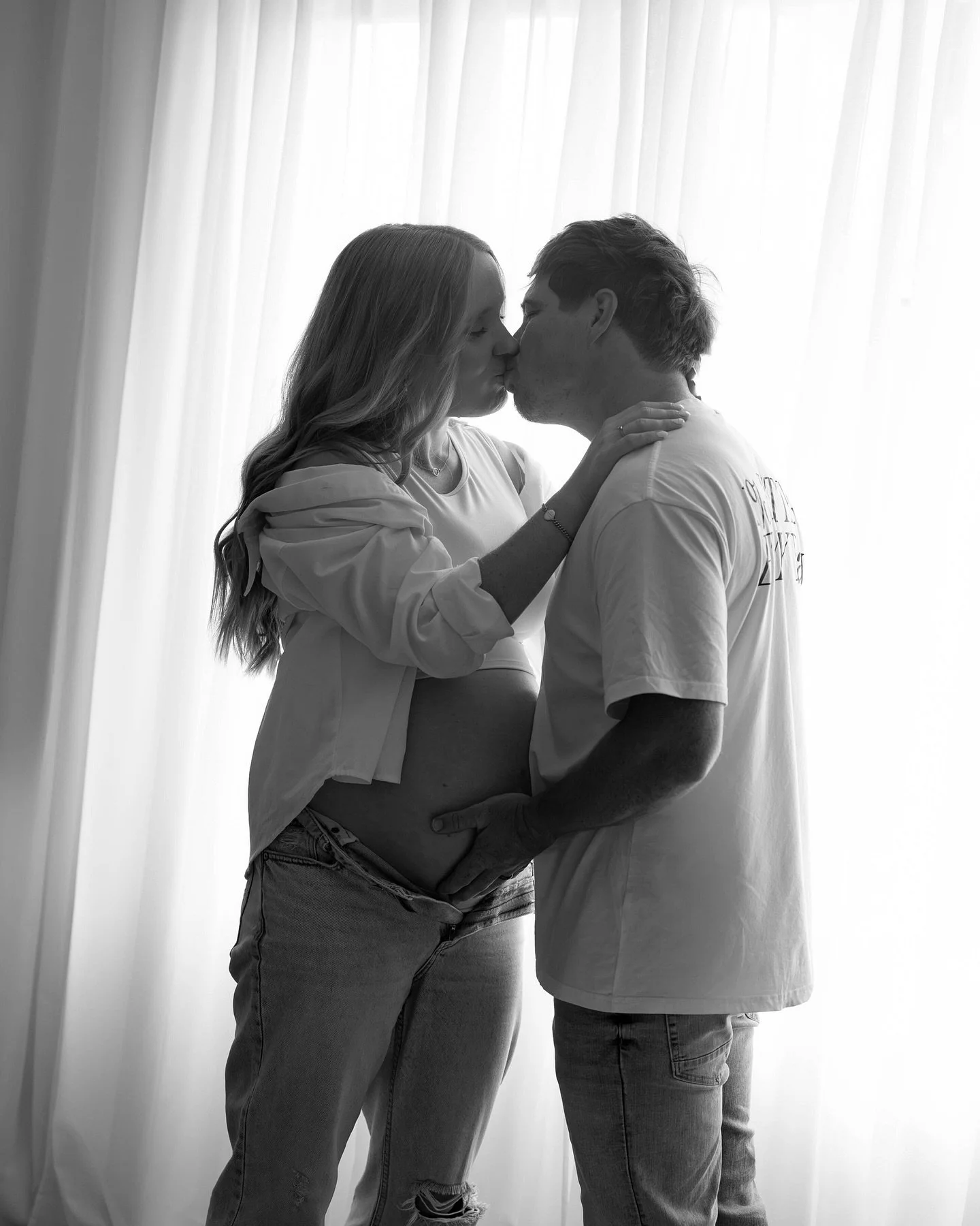 At home with Nat, Adrian, Willow 🐾 and their little baby joining them next year ☁️ 💌