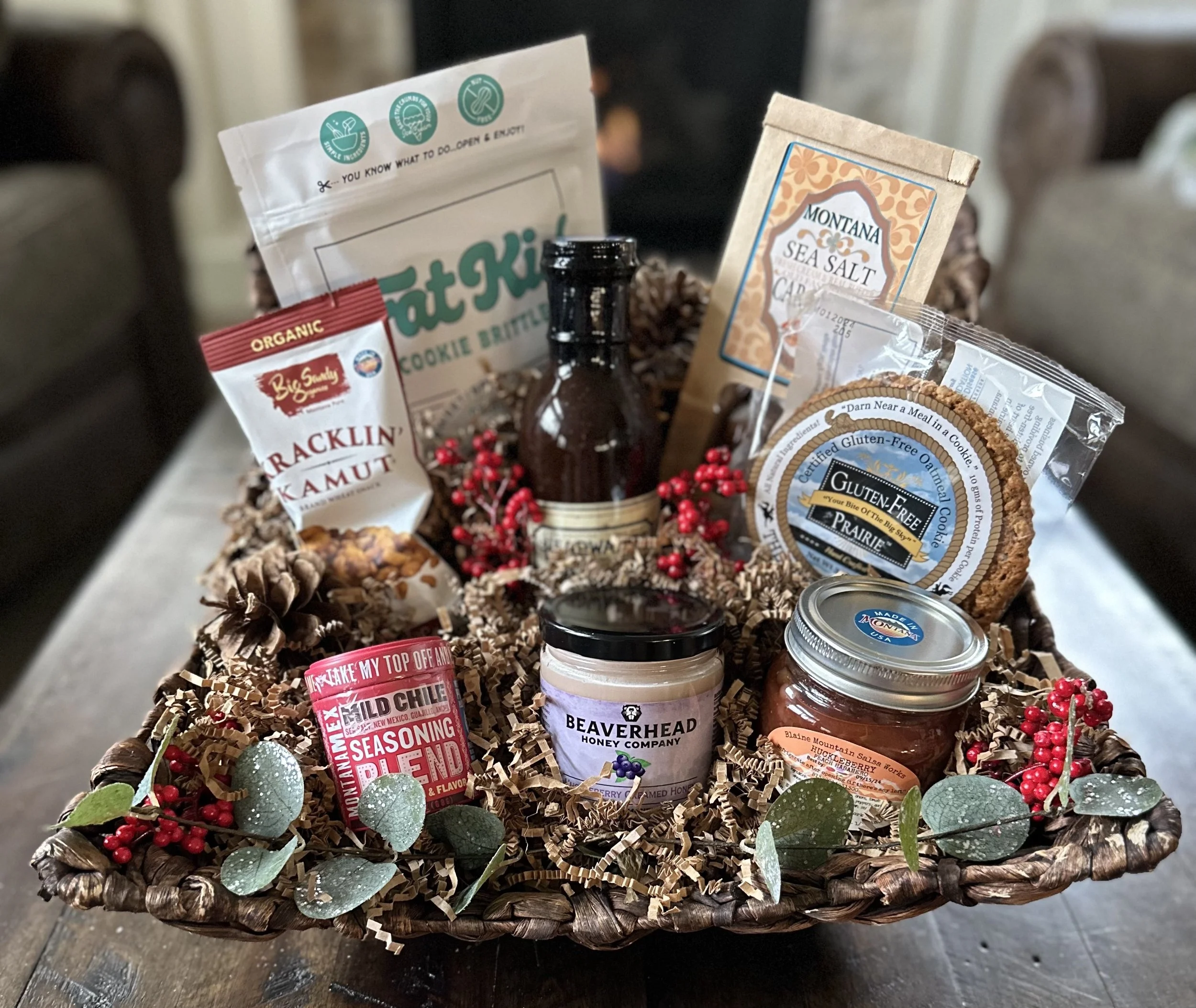Huckleberry Present Made in Montana Birthday Anniversary Christmas House Warming Whitefish Concierge - Custom Baskets and Packages - Pre-Arrival Delivery of LOCAL Made in Montana products for Vacation Rental Properties, Property Owners & Businesses