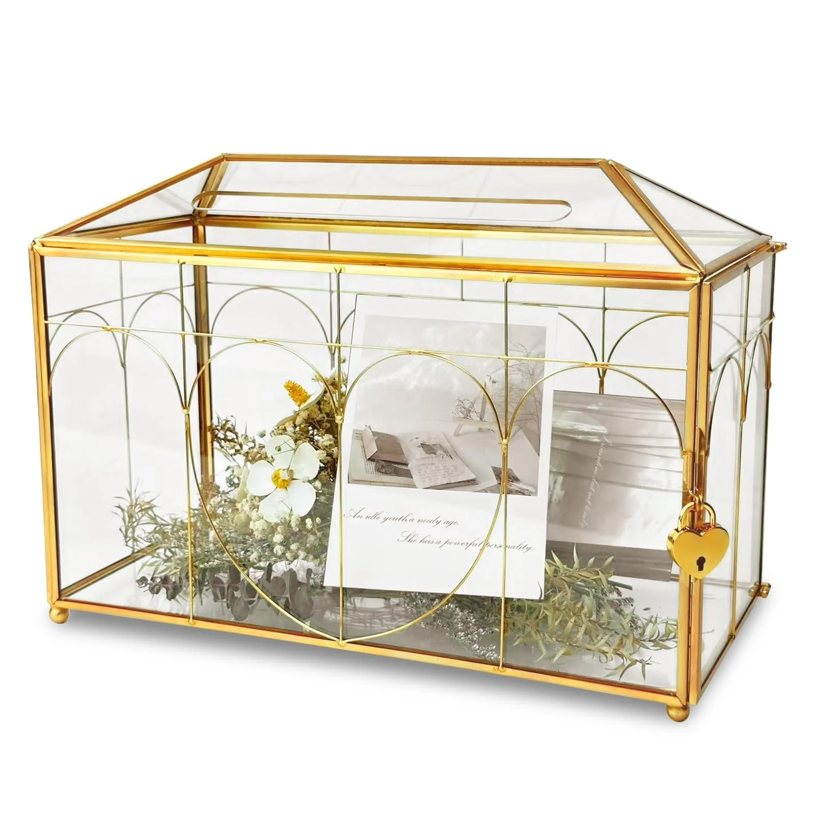 Gold Glass Card Box 1