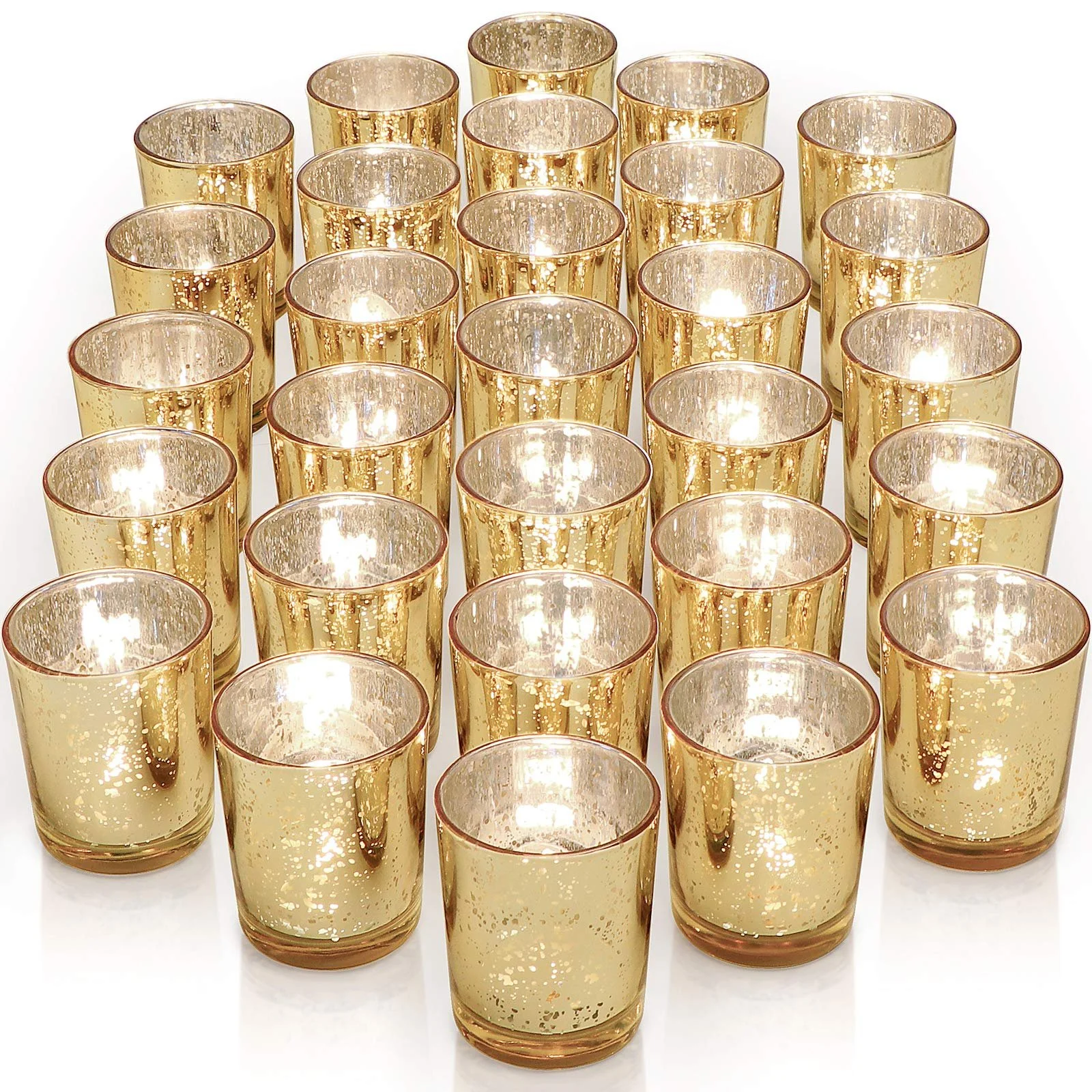 Cracked Gold Tealight Votives