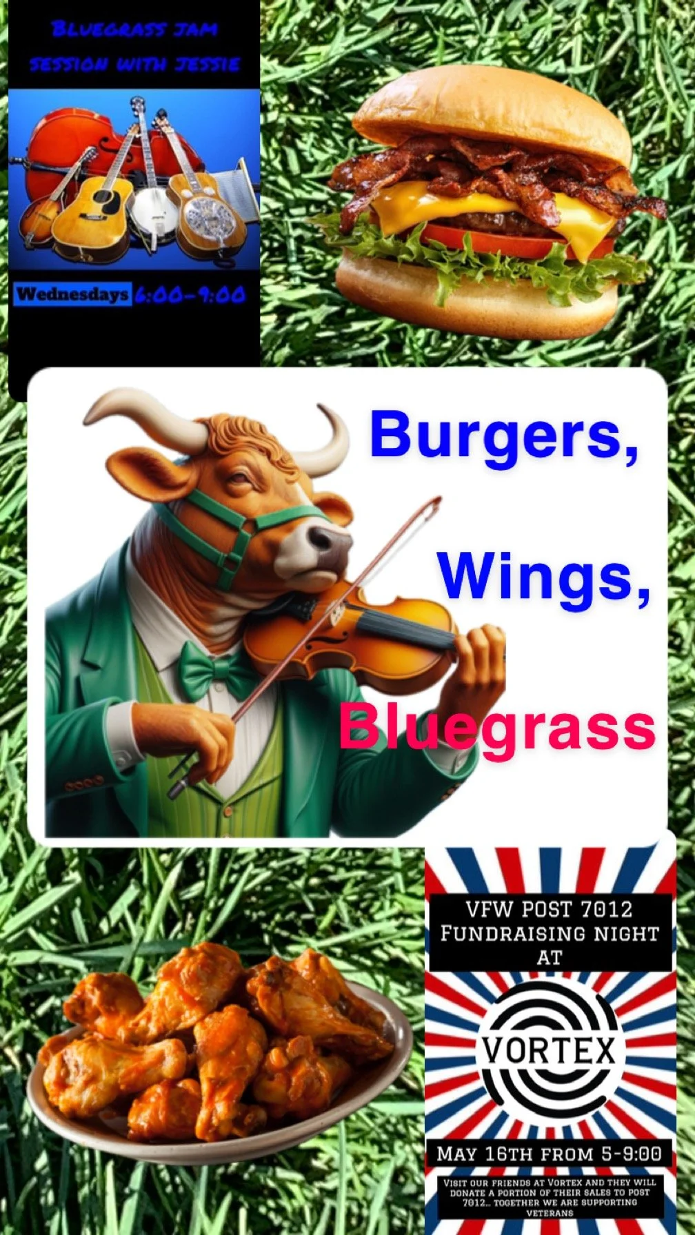 Burgers, Wings and Bluegrass Wednesdays 🪕🍺🍔