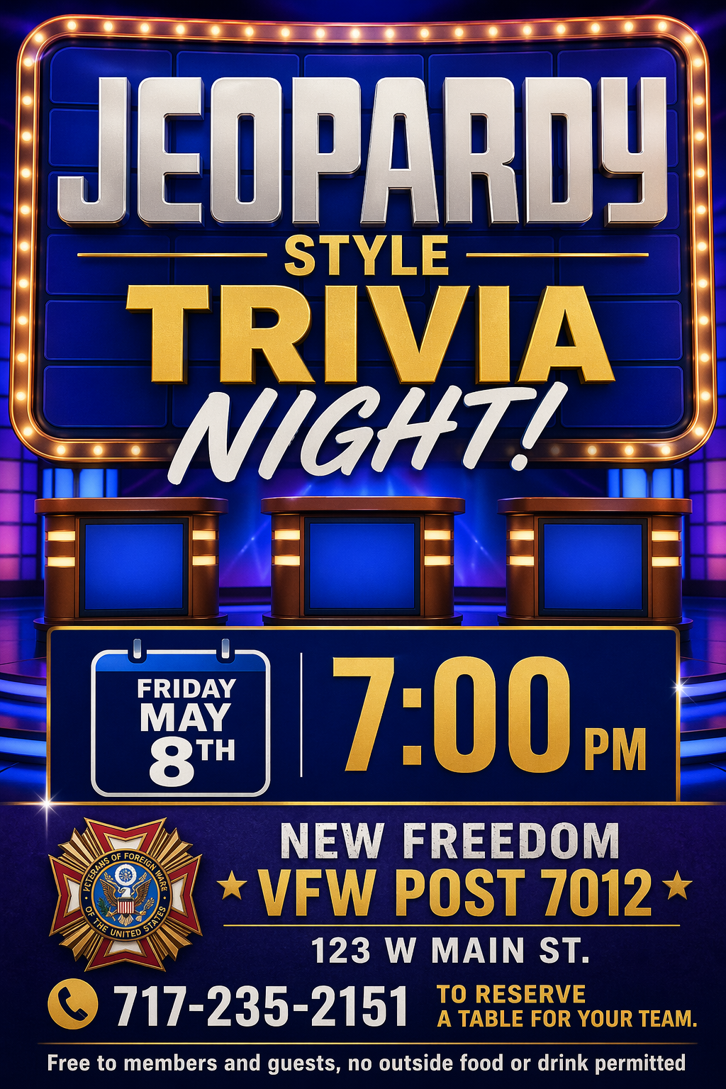 Jeopardy Style Trivia Night