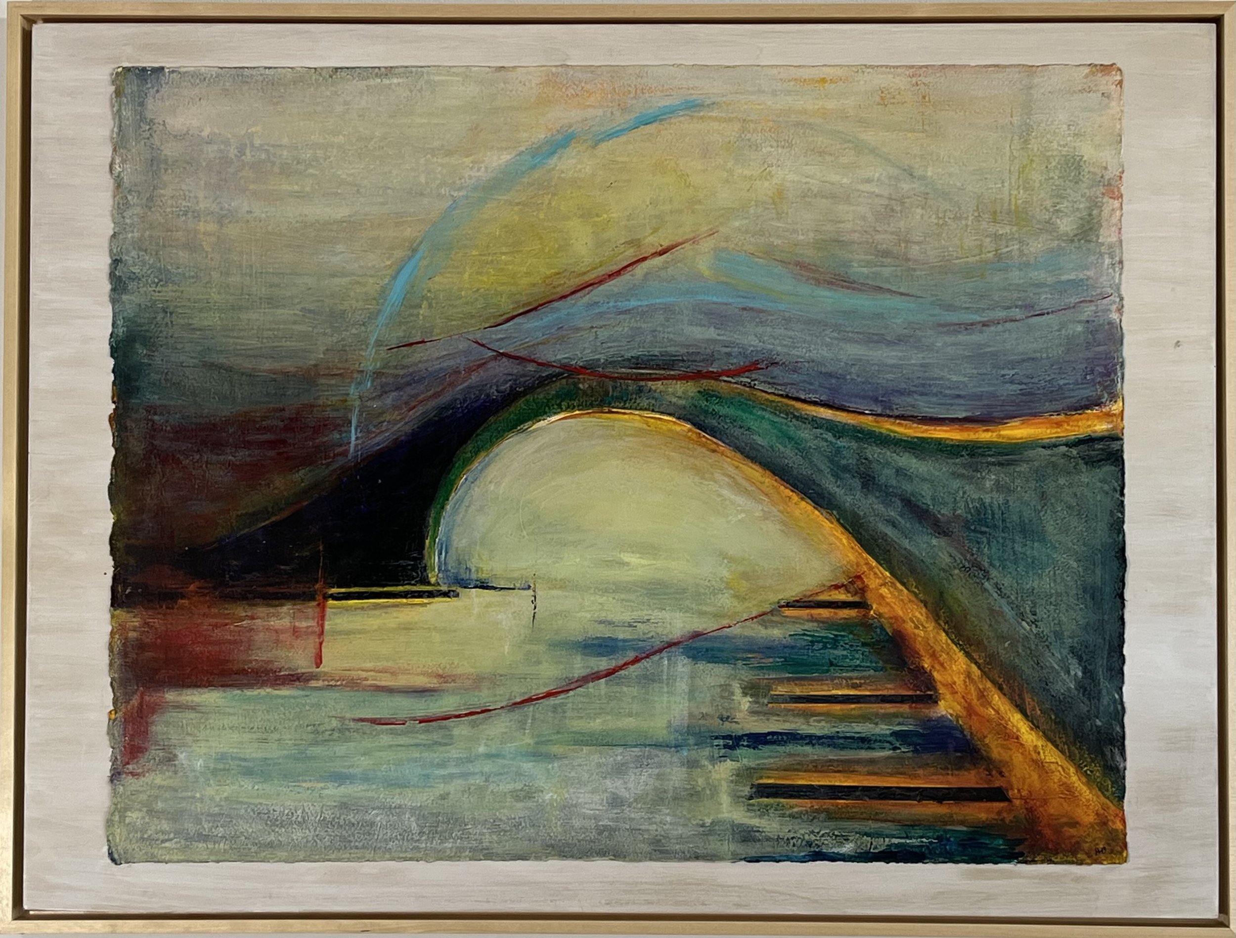 Passageways: For Susan, acrylic on paper on wood panel. 18 x 24 x 2"