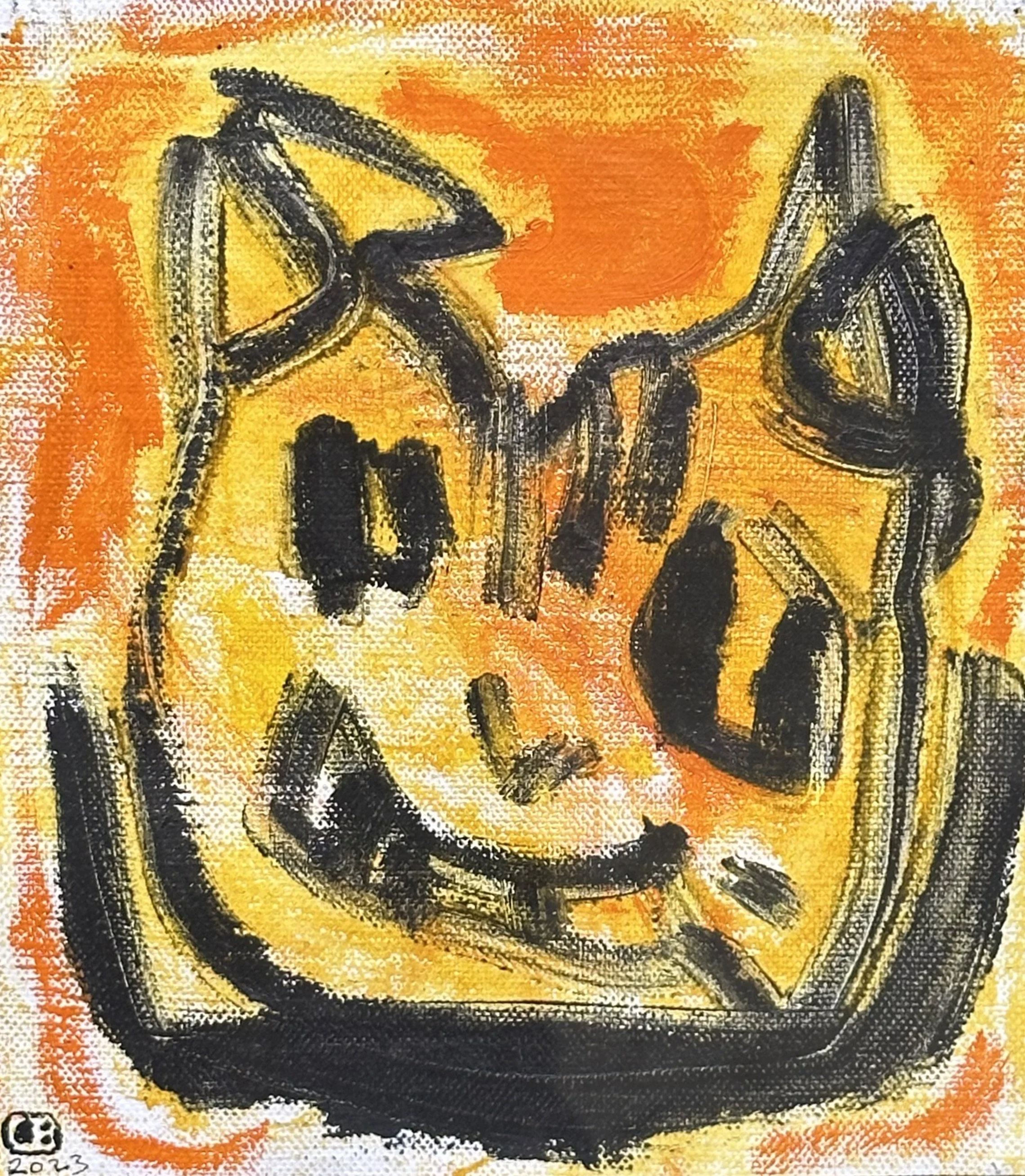 Yellow cat
Oil on Linen
 24.5 x 22.5cm 
Glass Framed
$990
