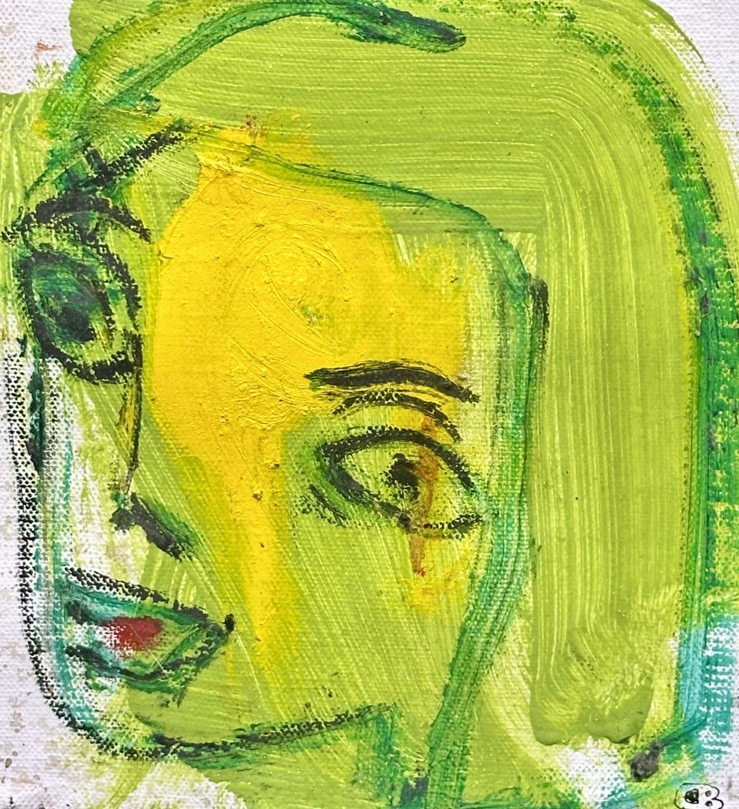 Green Girl
Oil on linen
24.5 x 22.5cm
Glass Framed 
$990