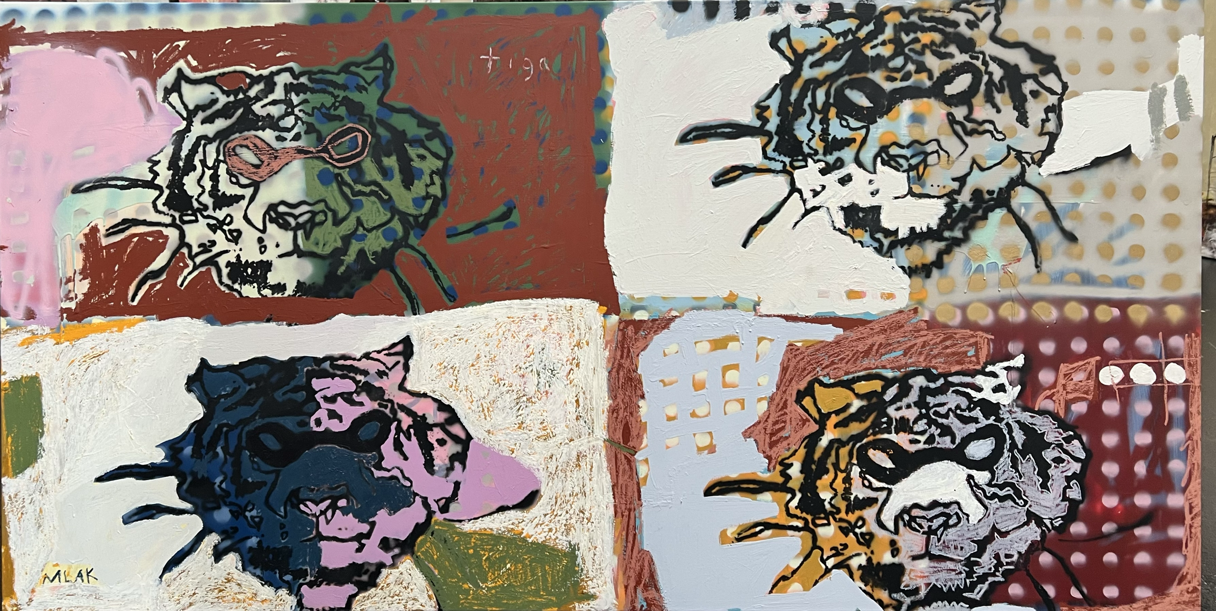 Warhol Tigress 
195 x 100cm 
Oil and Acrylic on Canvas
$5700