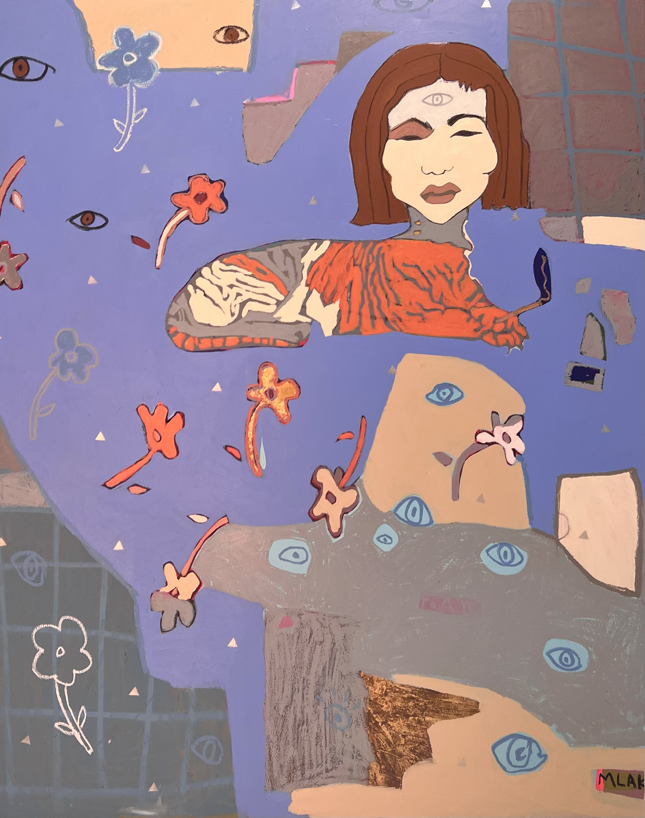 Orignal 'Queen'
Oil and Acrylic on Canvas
200 x 150cm 
$8800