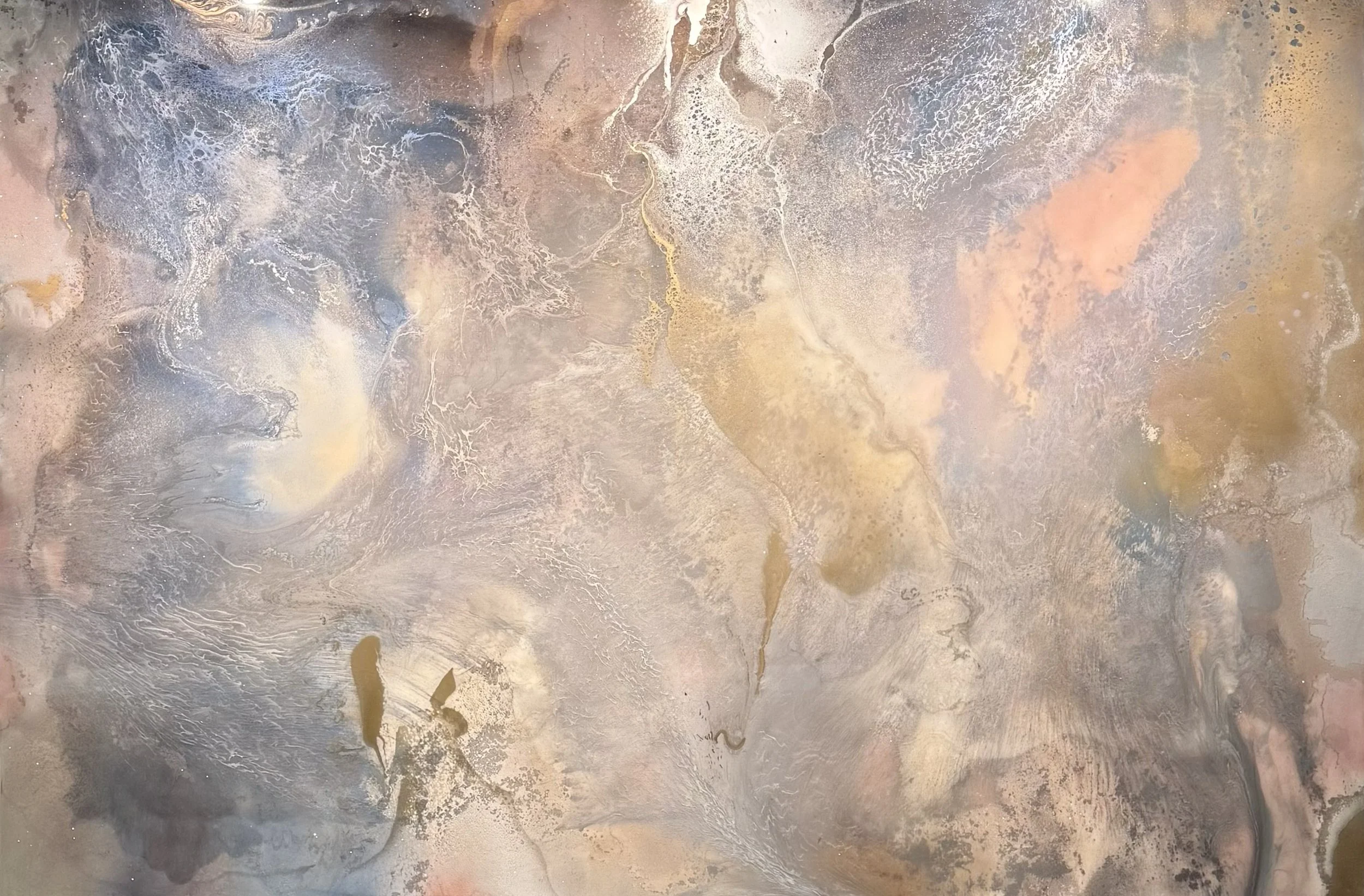 Becoming, Slowly
Resin & mixed media on board
180 x 120cm
$8950