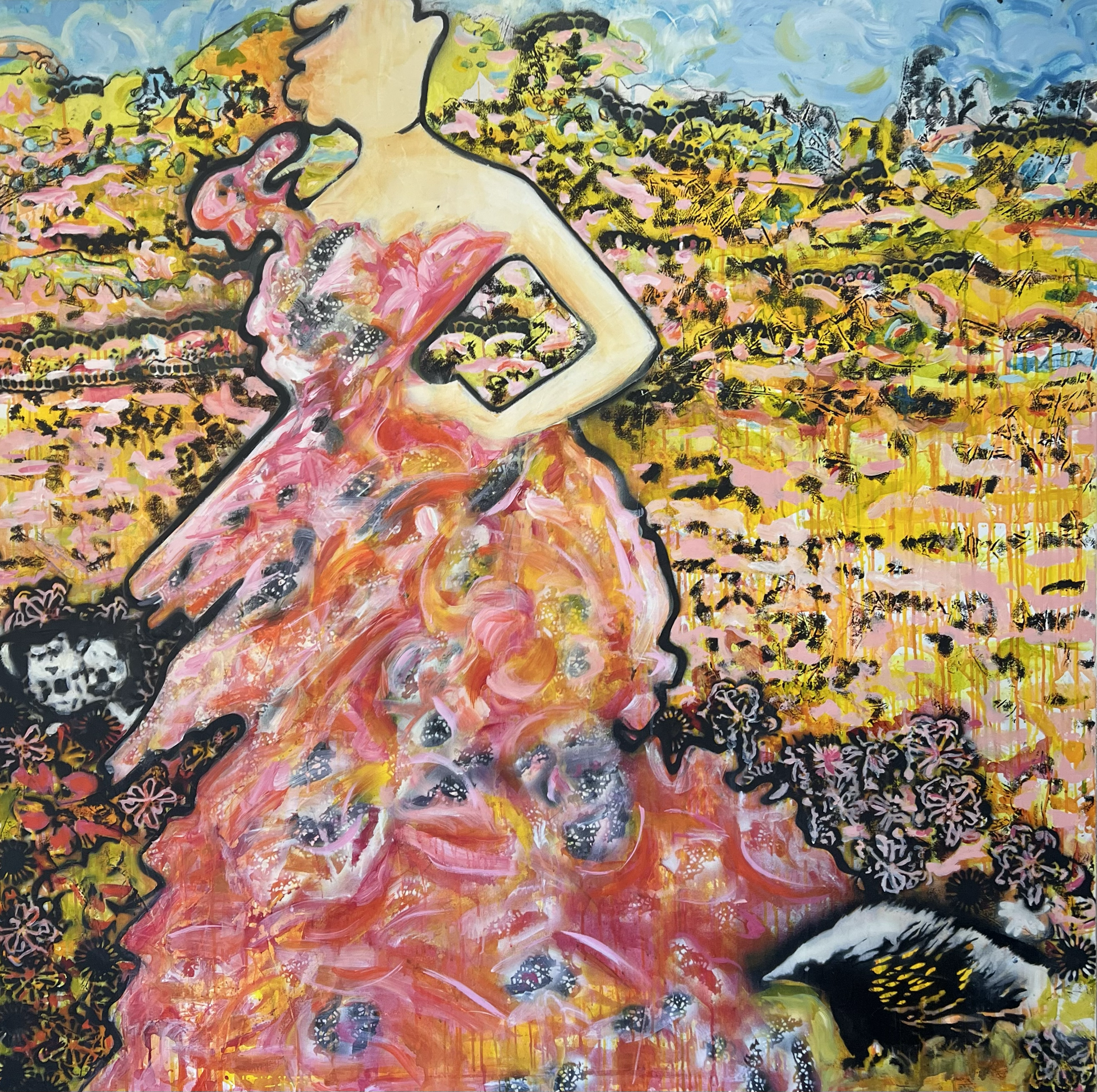 Waltzing Matilda - Mirage 
Oil and Acrylic on Canvas
168 x 168.5cm
 $11,000 