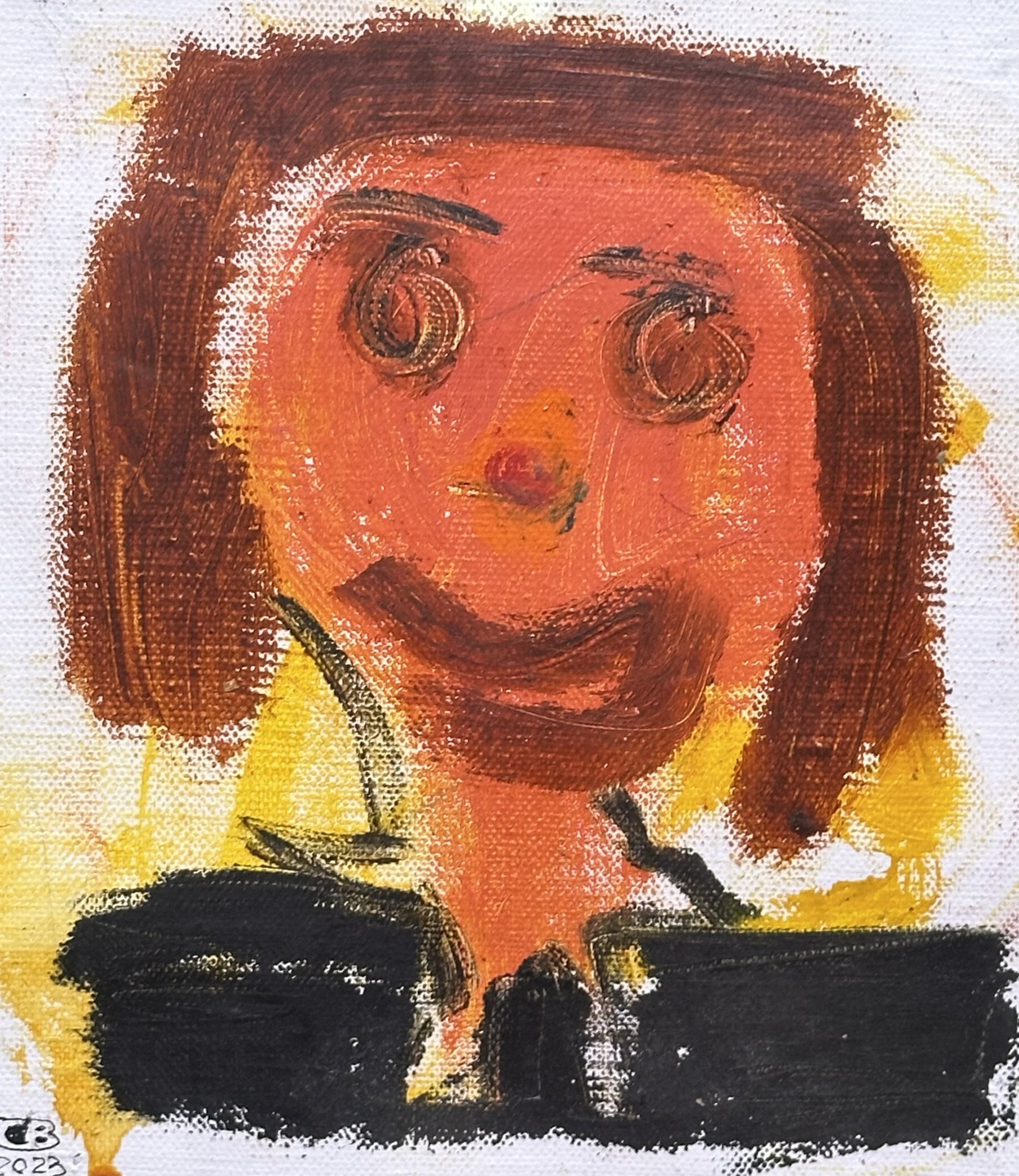 Red Girl 
Oil on linen
24.5 x 22.5cm
Glass Framed 
$990