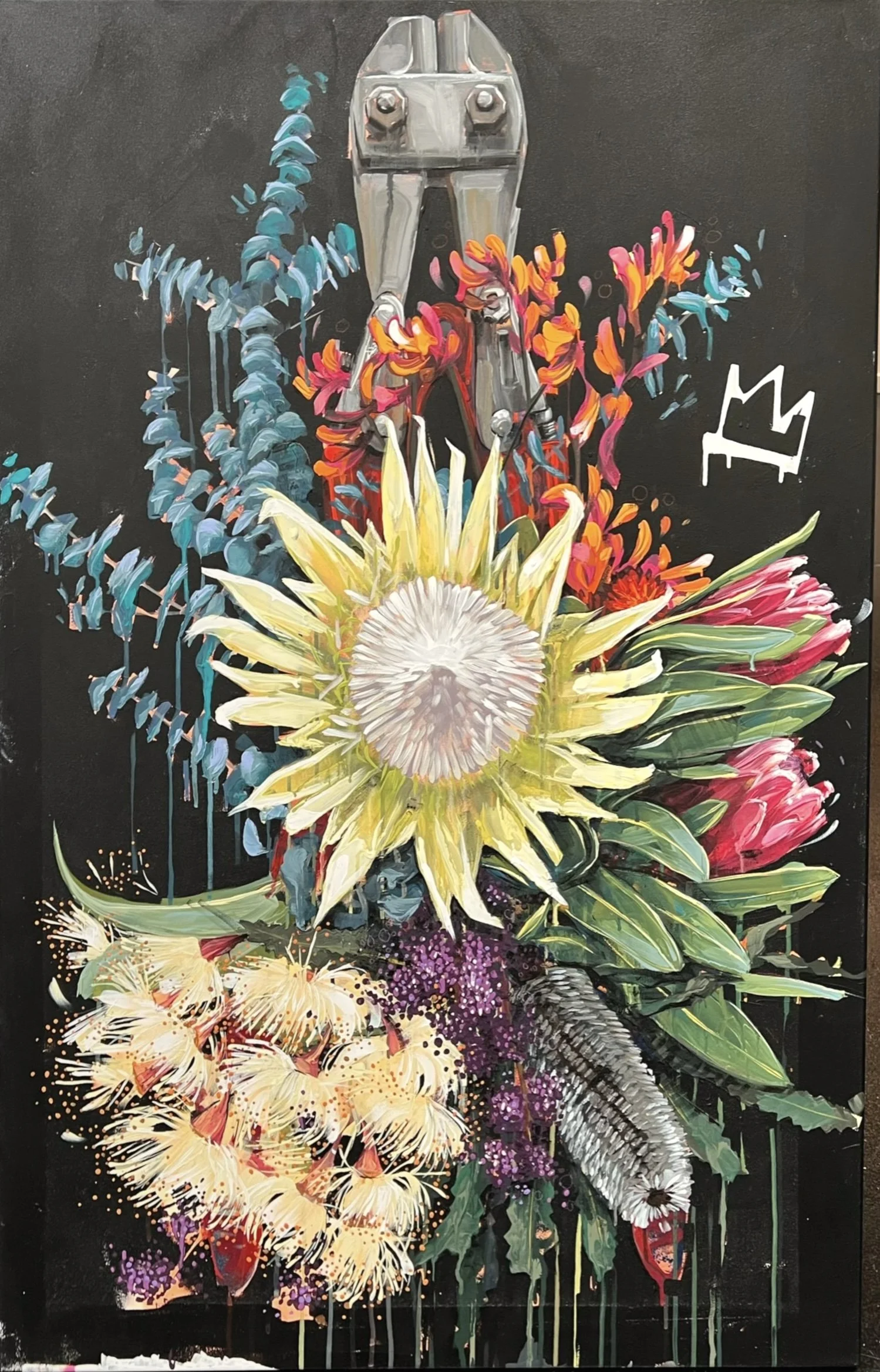 A Symbol Of A Free Society II
Spray paint, acrylic, enamel and oil pastel on canvas
75.5 x 110.5xm 
$6,400