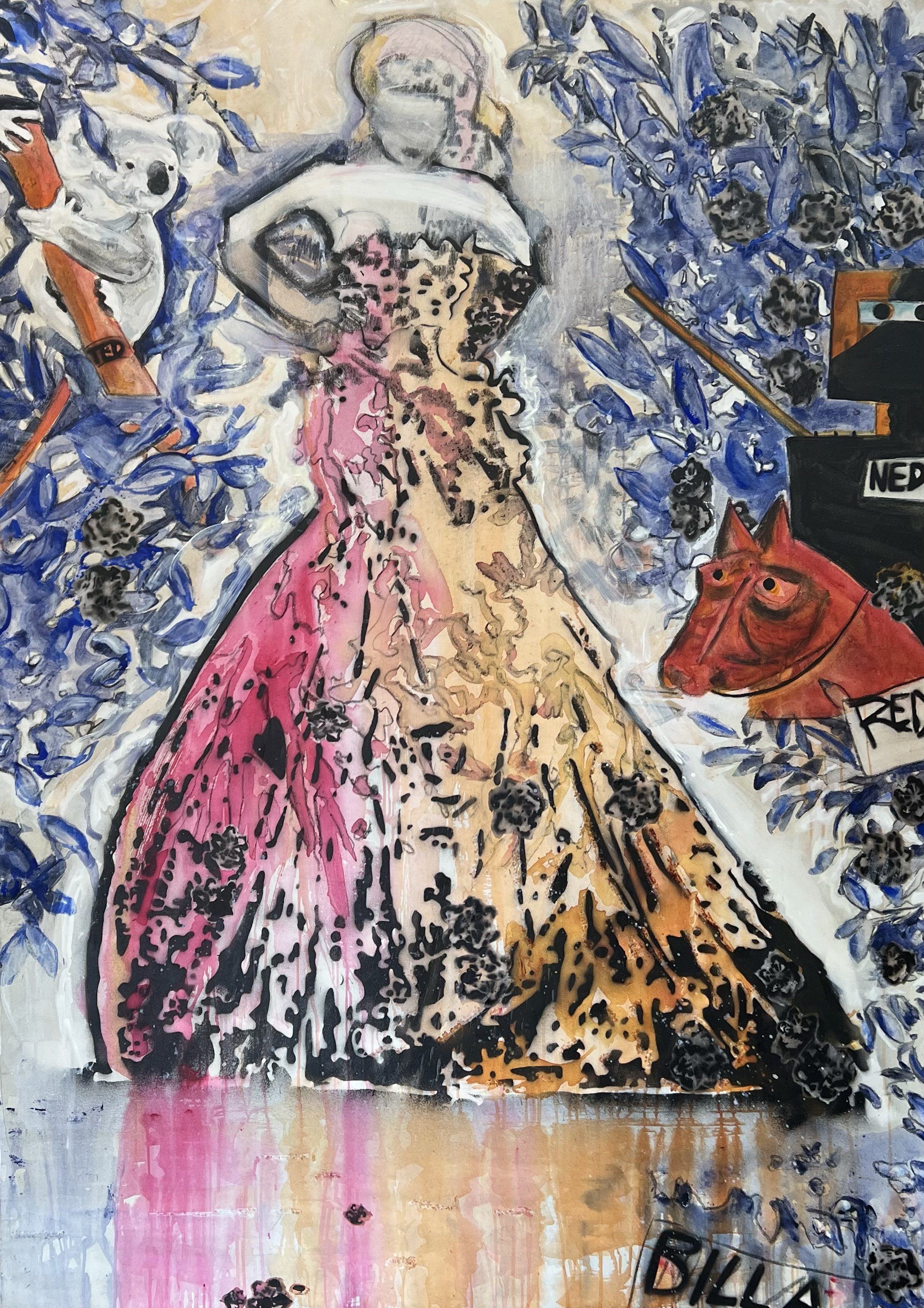 Waltzing Matilda 
(at the Billabong)
Oil and Acrylic on Canvas
198 x 142cm
$11,000.