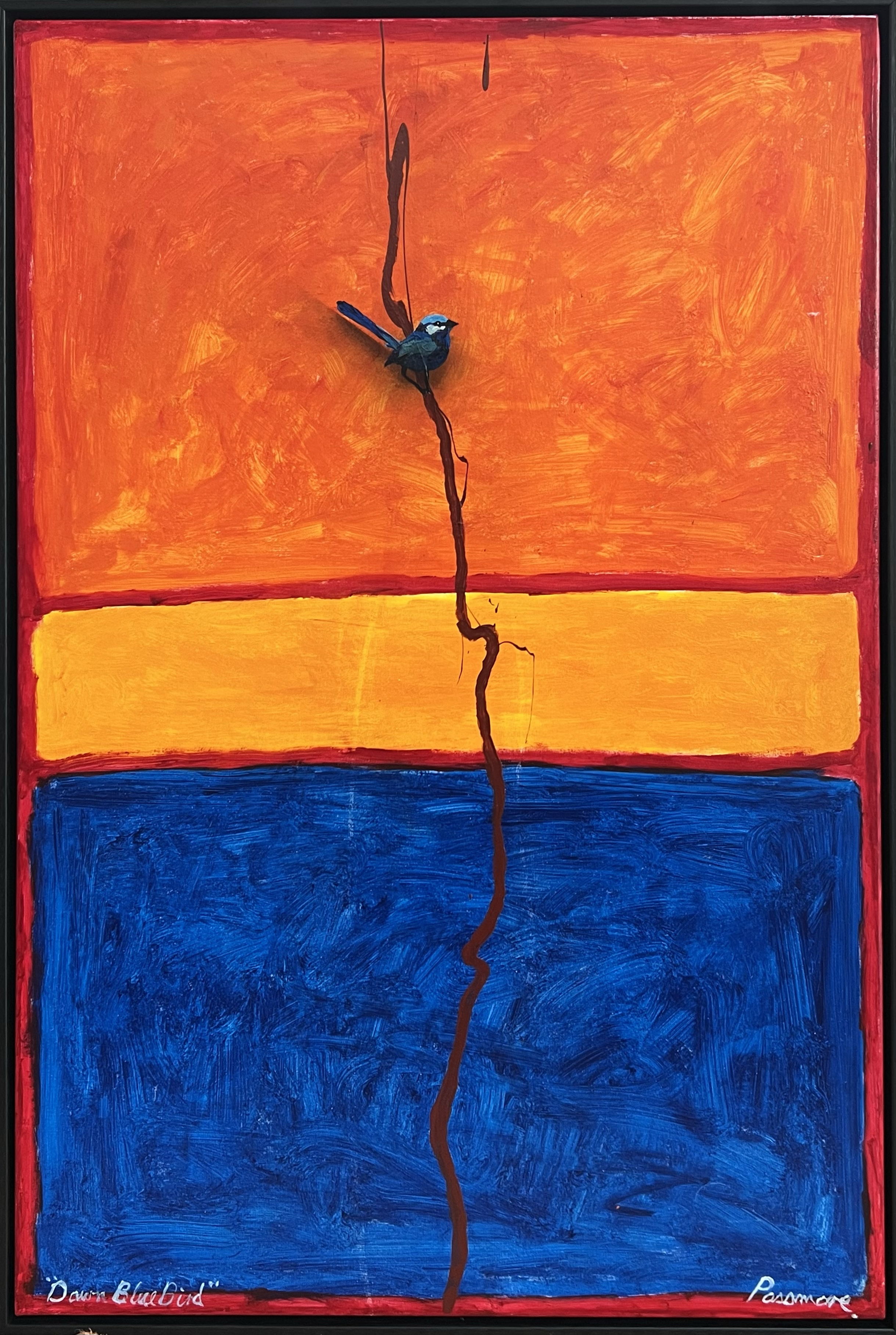 Dawn Blue Bird
Acrylic on Canvas
Framed 
90 x 60cm
$5500