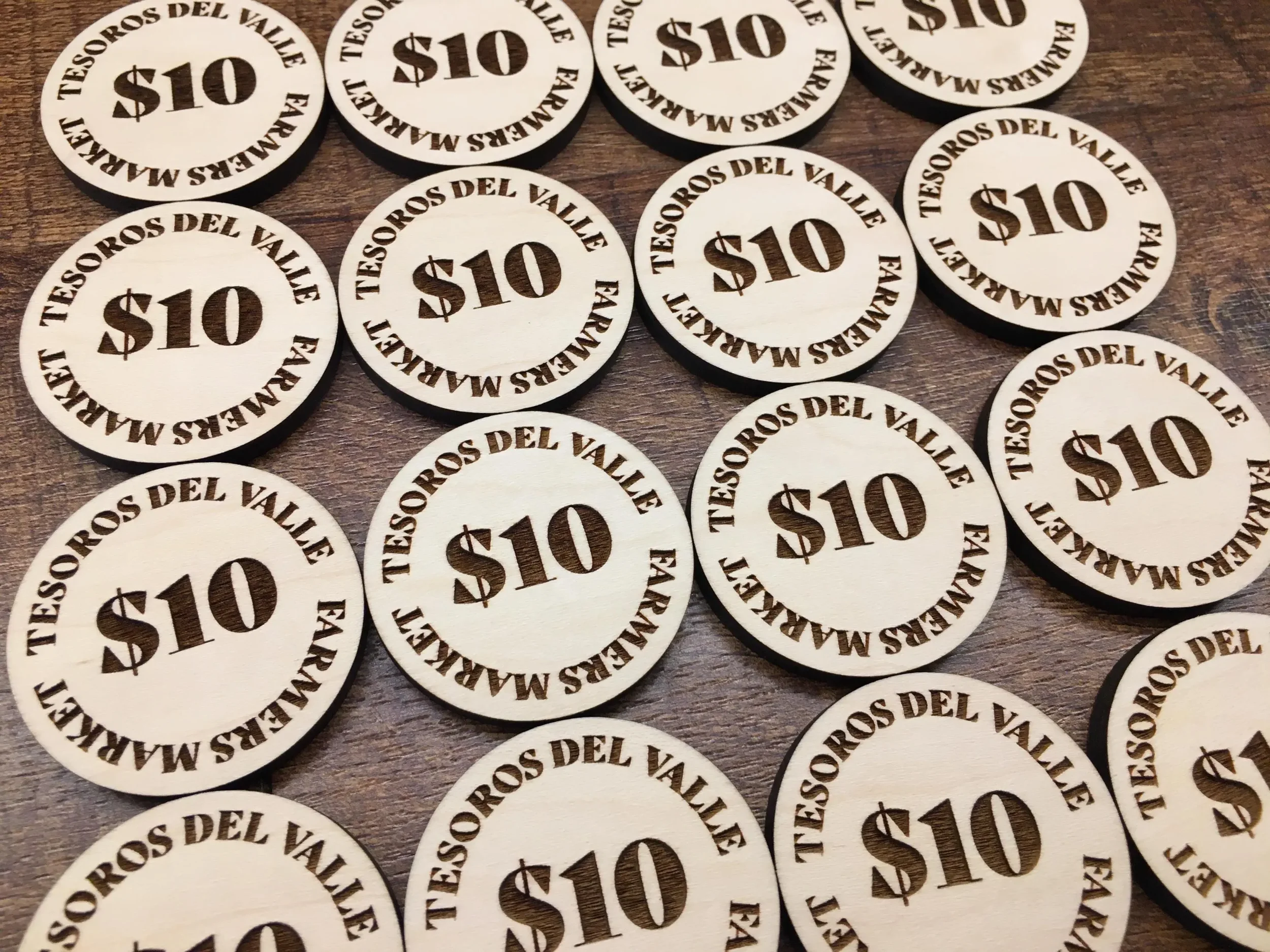 Small square custom engraved wood magnets for events and organizations