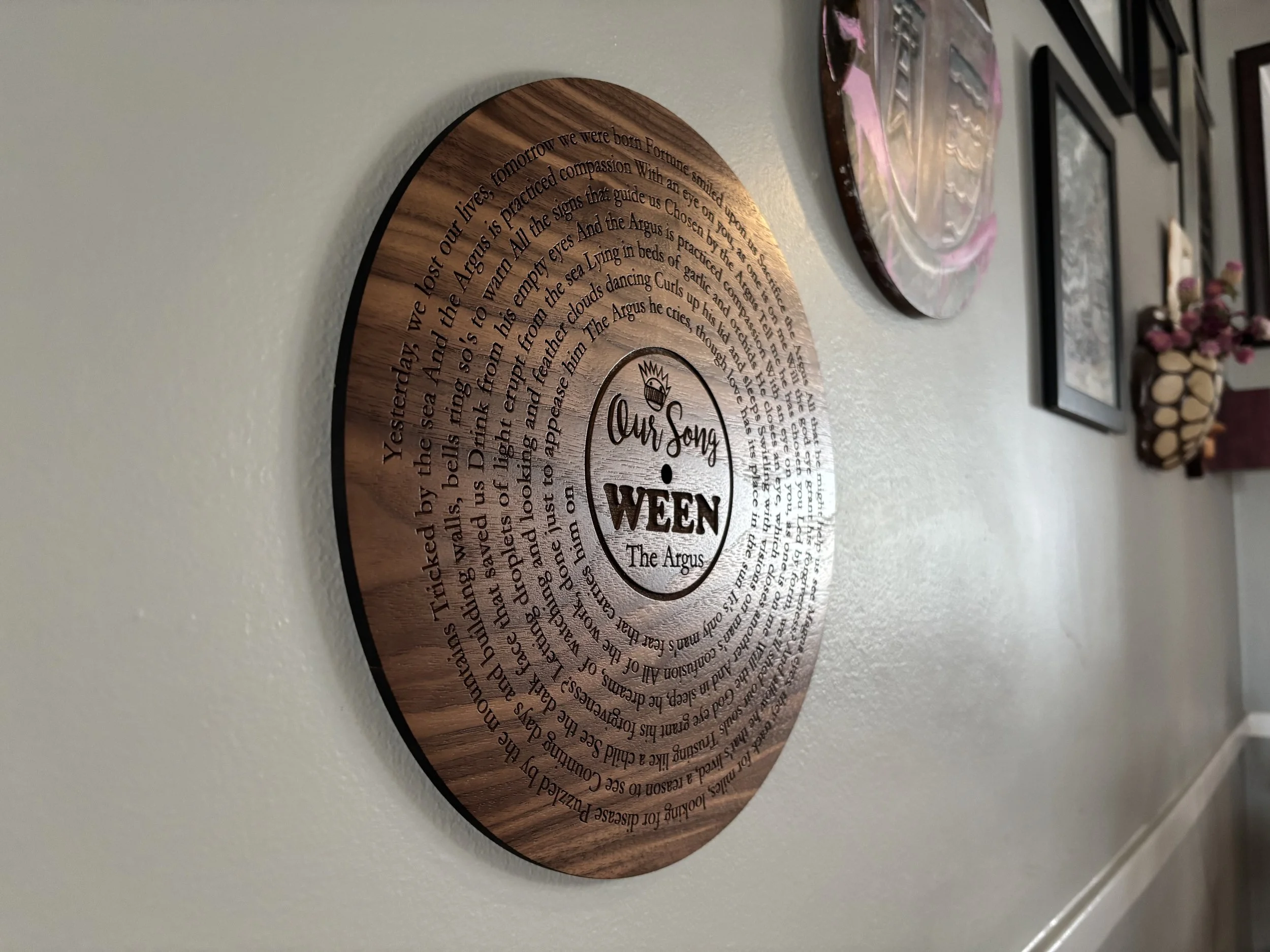 Custom song lyrics wood record wedding first dance song gift