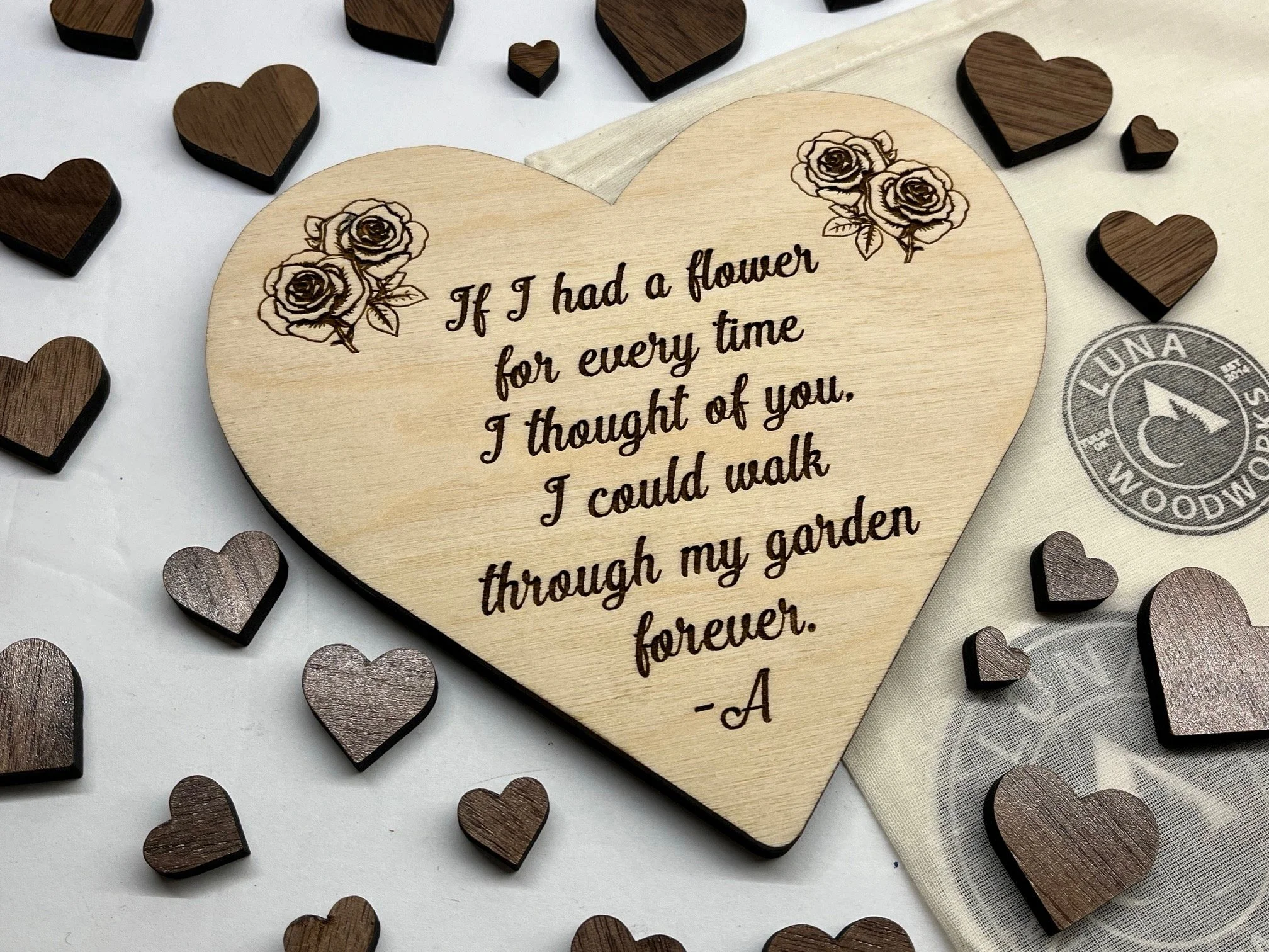Custom made Valentines Day puzzle with personalized message love note on back. This wood card makes the perfect romantic gift.
