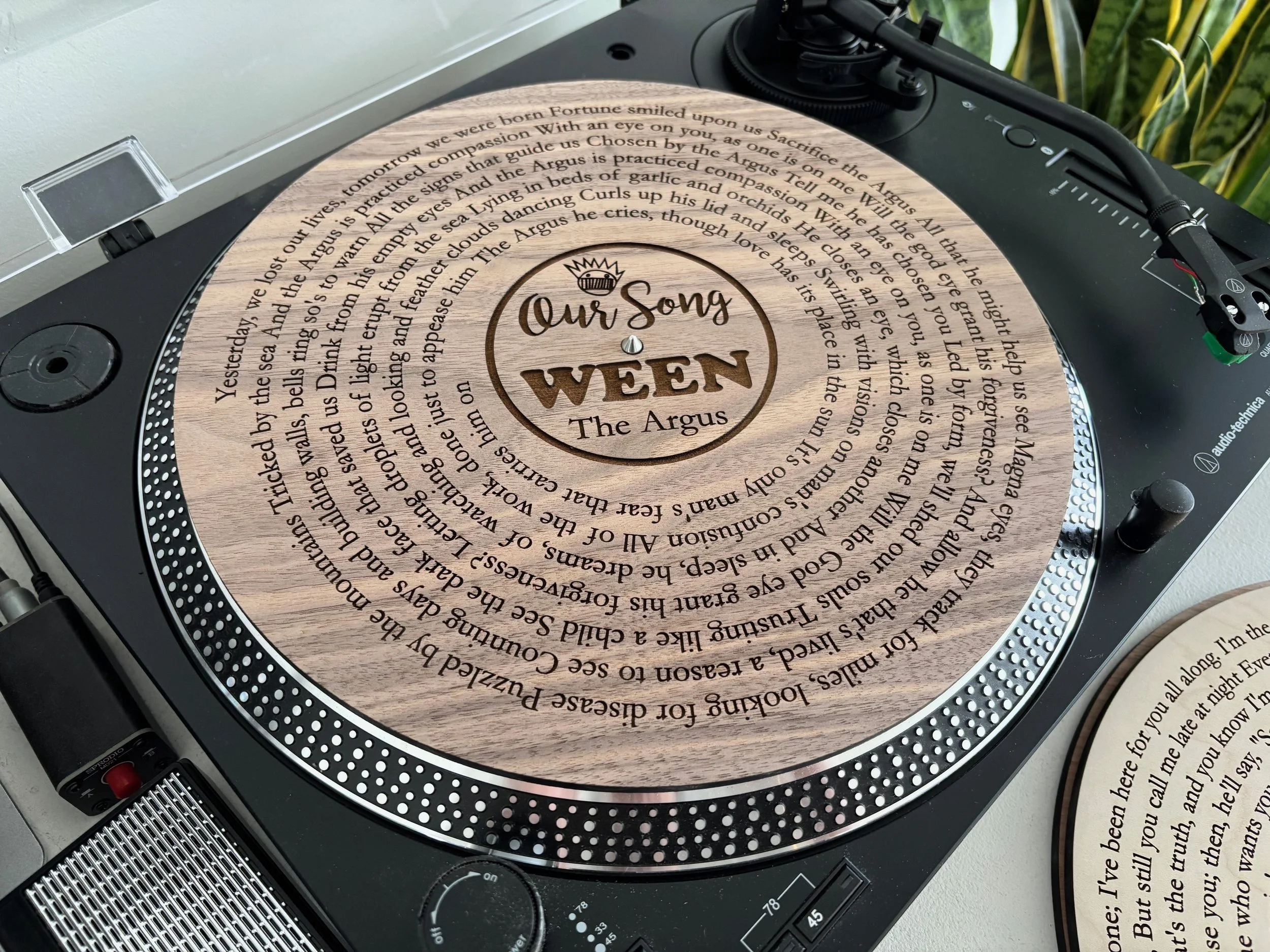 Custom engraved wood record gift for husband or wife