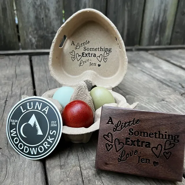 Custom rubber stamps used for personalized small business packaging, gifts and handmade products