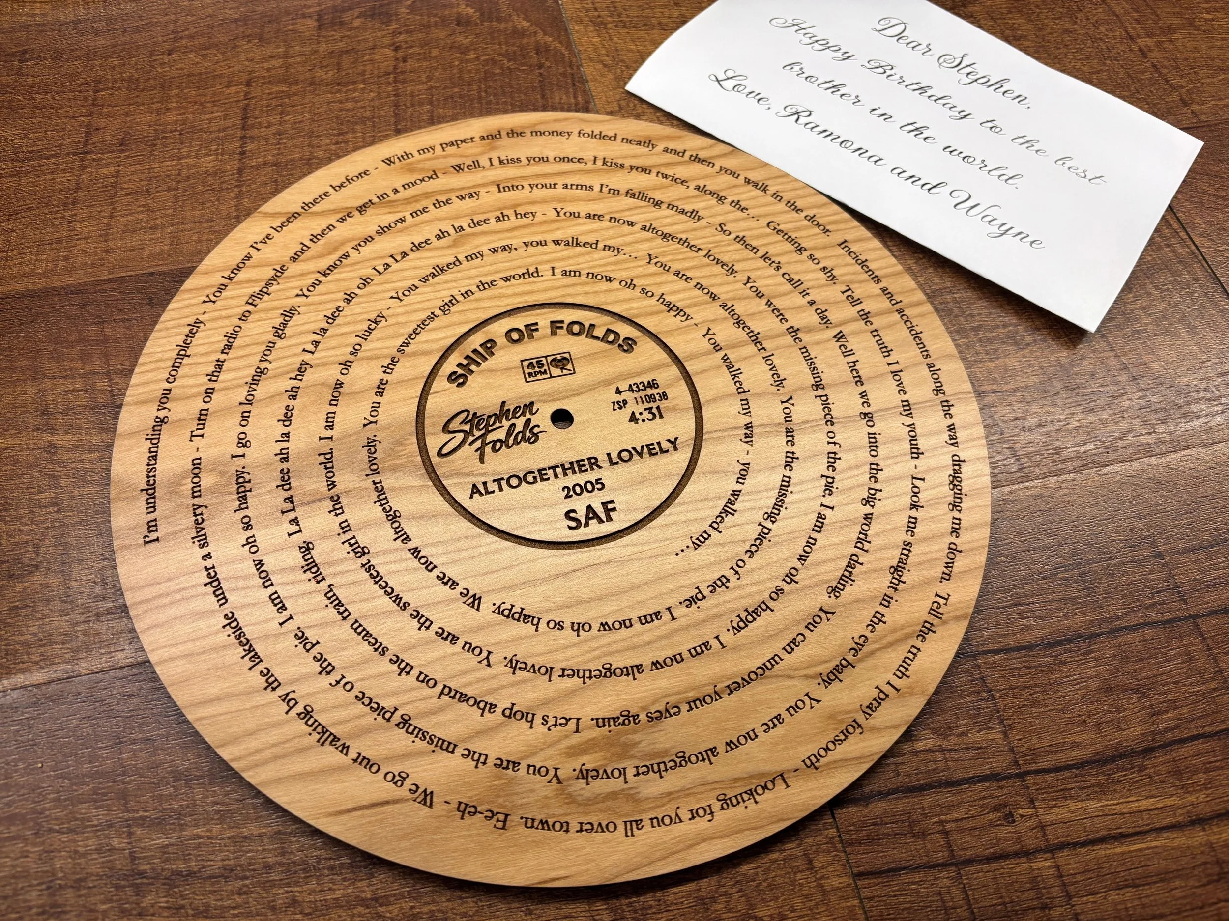 wedding song lyrics plaque