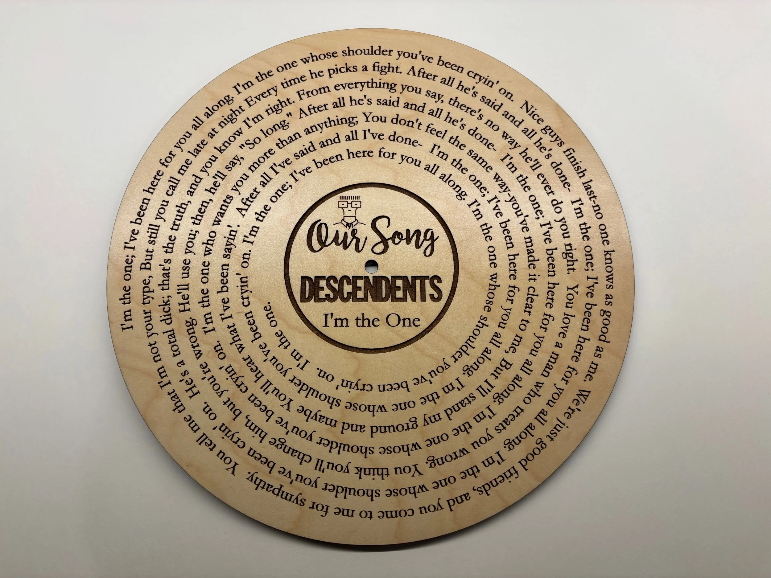 Custom wood record wall art anniversary gift for couples