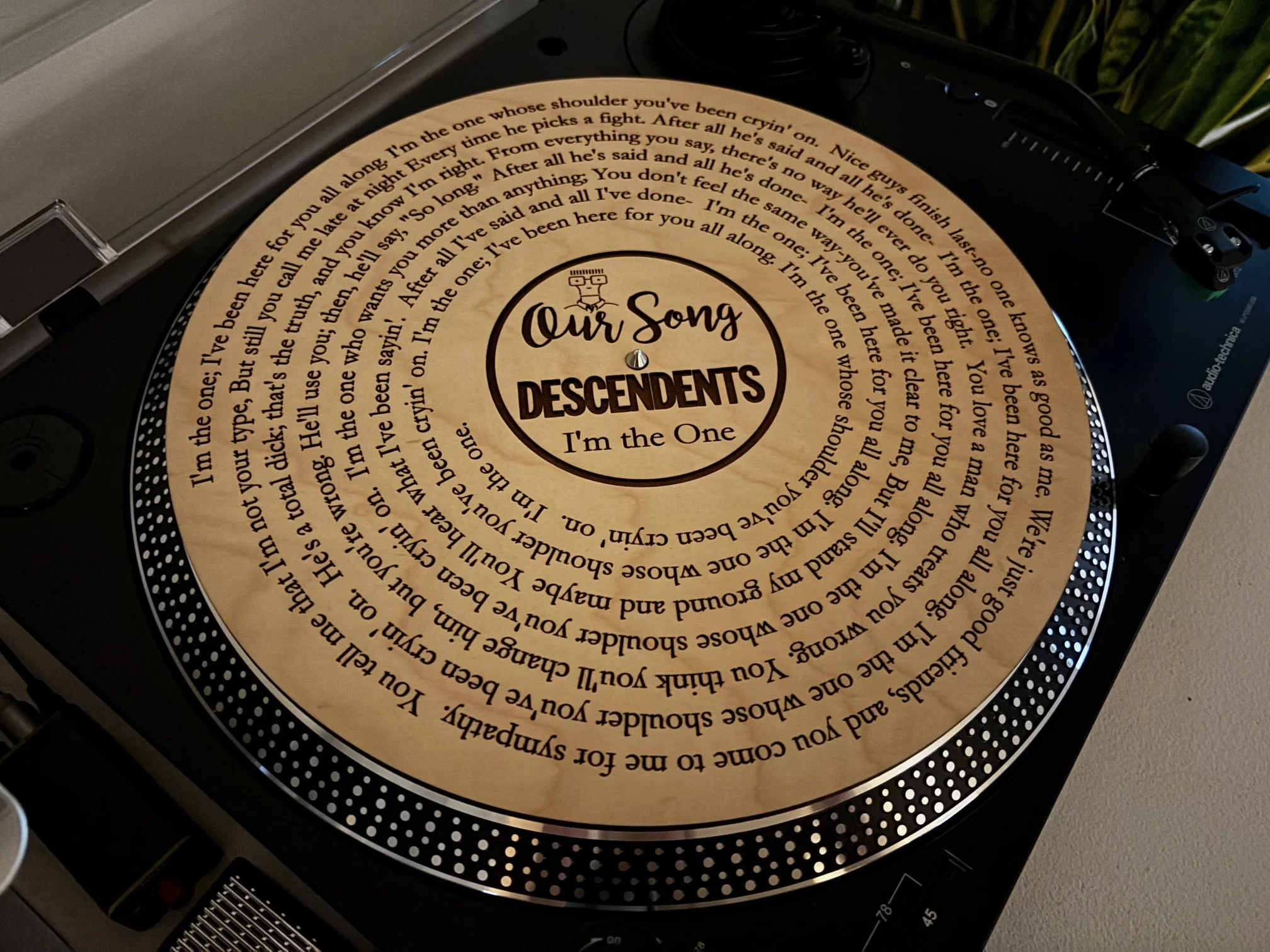 Custom wooden record plaque romantic personalized wall art