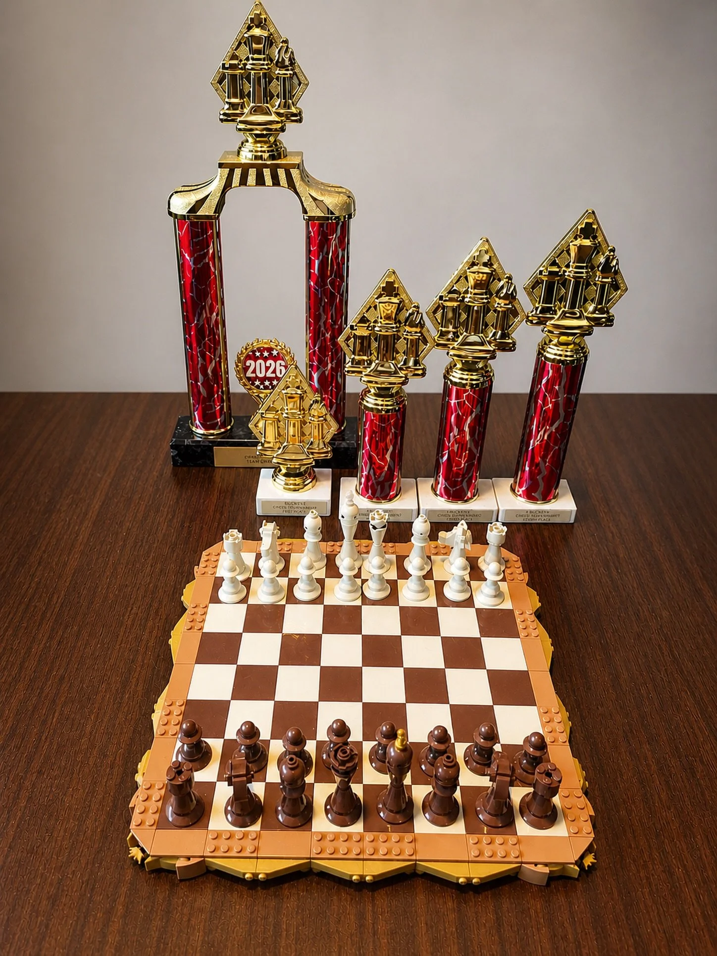 Trophies for our May 16 event have arrived! But what is that giant trophy in the back for? 🤔🏆