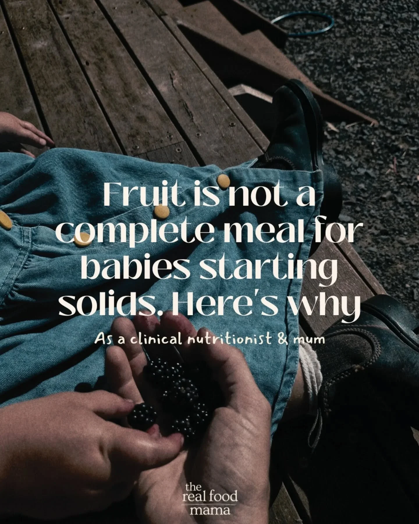 I'm not saying fruit is bad... i'm just saying babies need more. 

✨️ Get my free starting solids guide, including my top 8 gut friendly first foods and meal ideas, comment 'FREE'! 

❤️ To check out my full guide to the first 6 months of feeding your